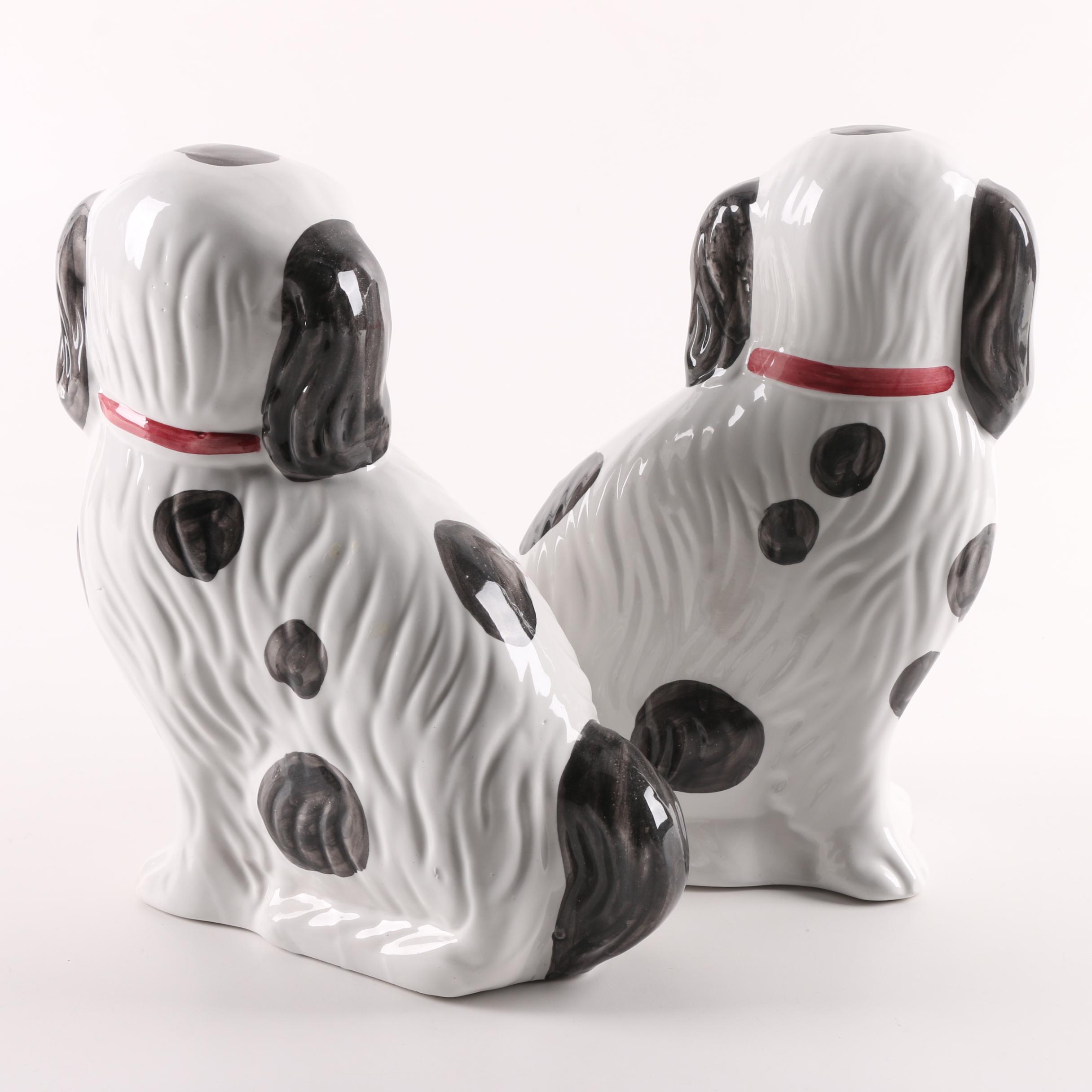 Hand-Painted Ceramic Portuguese Dog Figurines