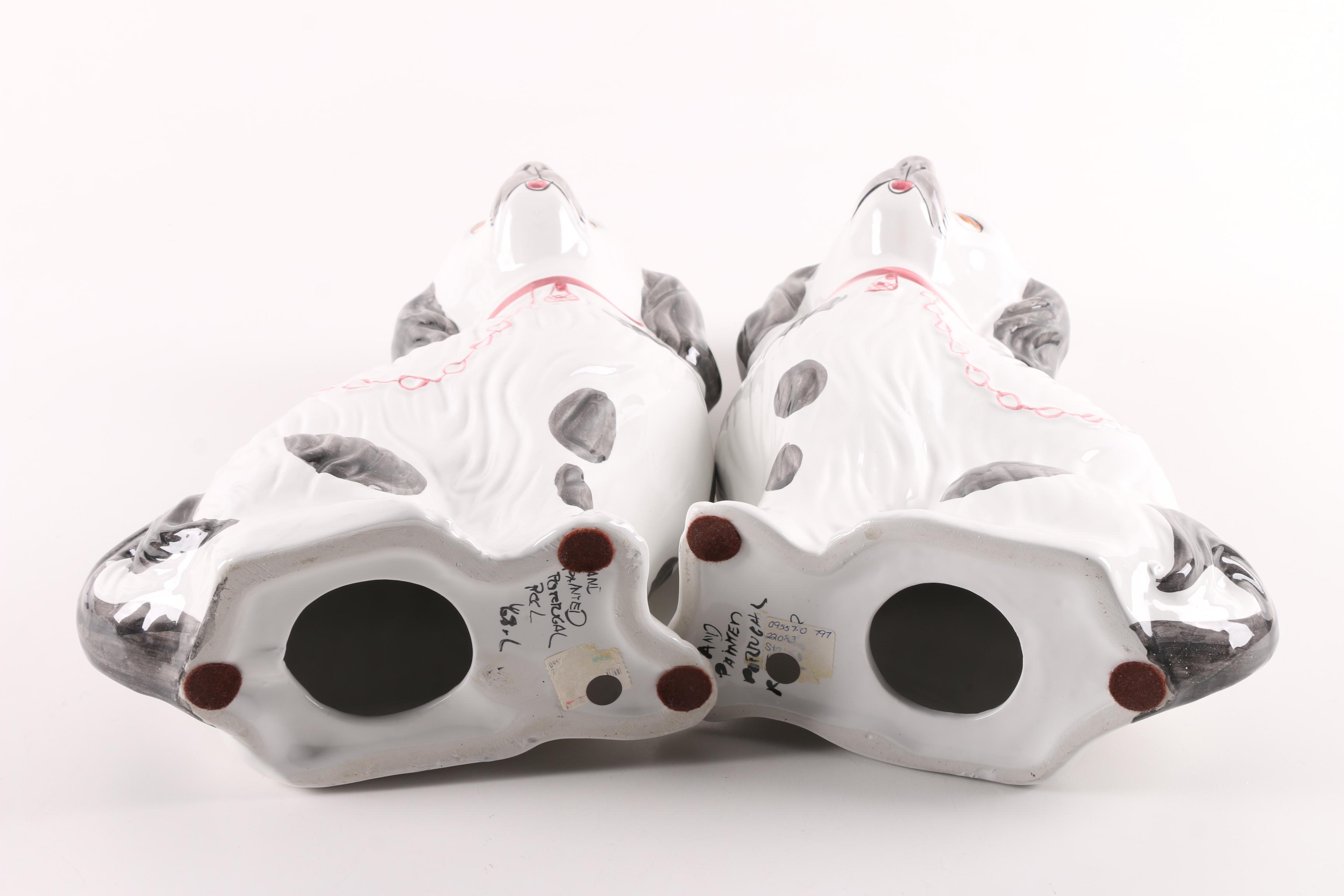 Hand-Painted Ceramic Portuguese Dog Figurines