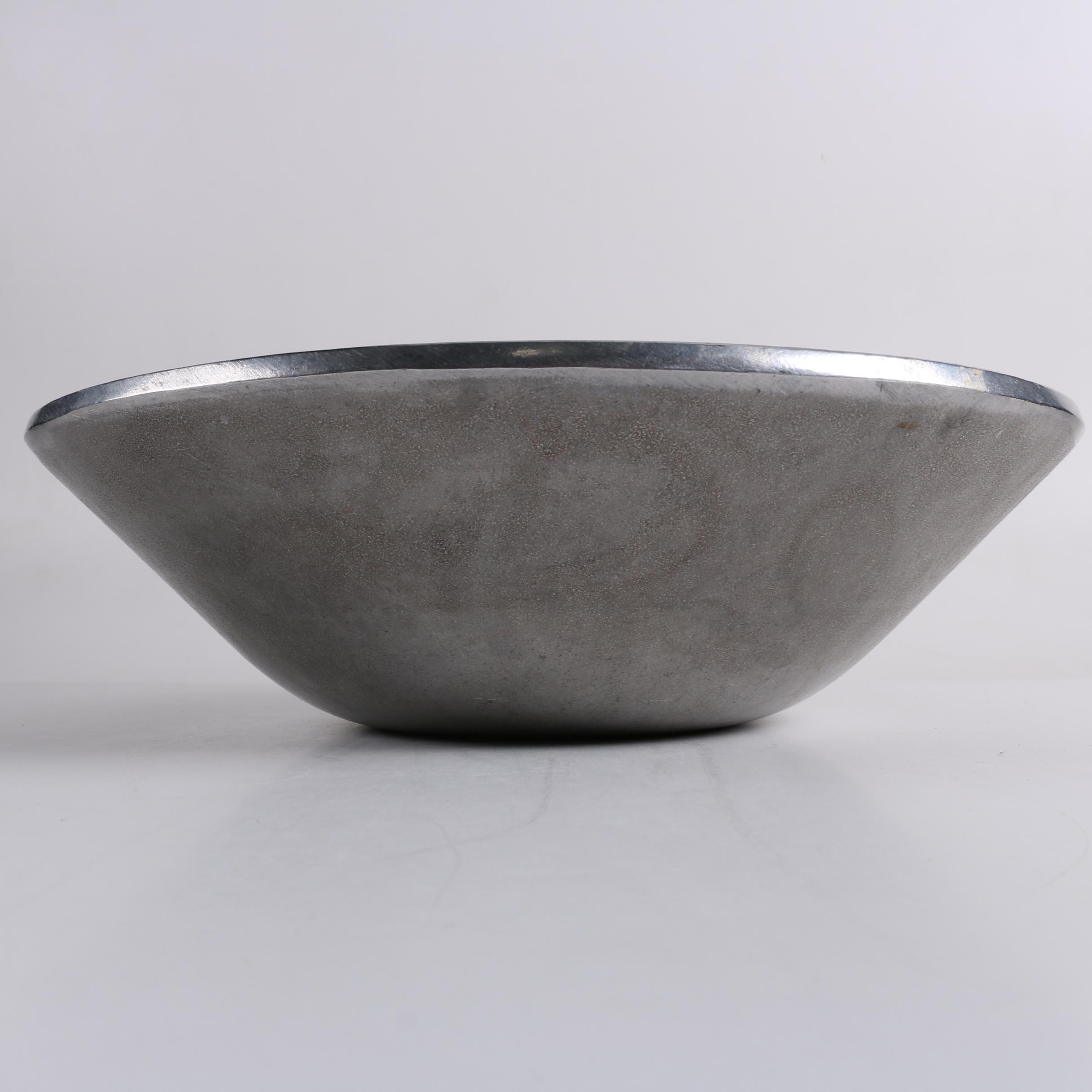 Silver-tone Embossed Metal Bowl