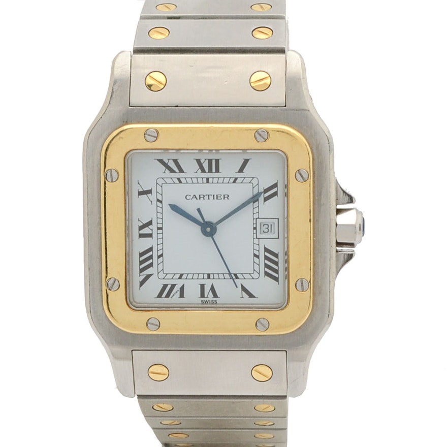 Cartier Santos Galbée 18K Yellow Gold and Stainless Steel Automatic Wristwatch