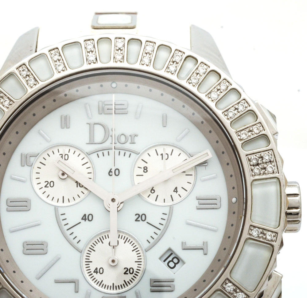 Christian Dior "Christal" Diamond Accented Chronograph Watch