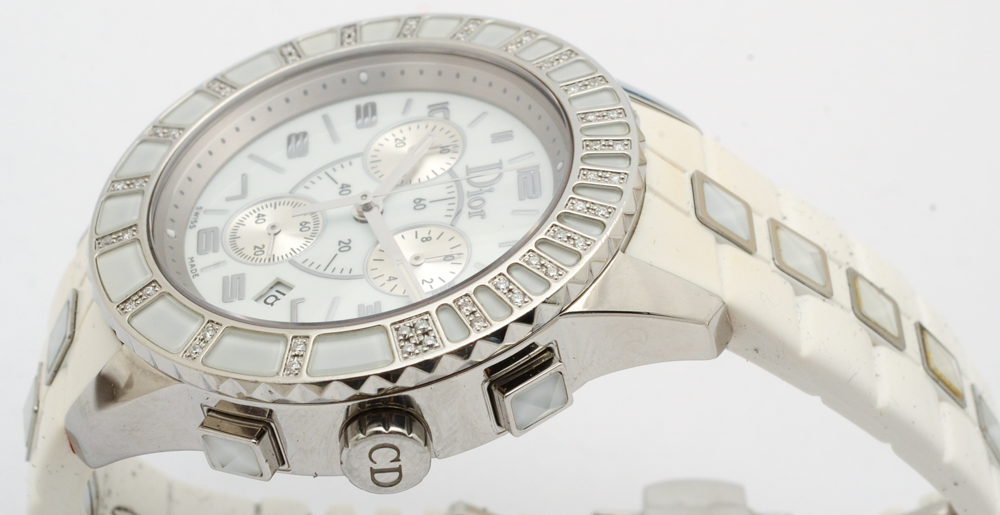 Christian Dior "Christal" Diamond Accented Chronograph Watch