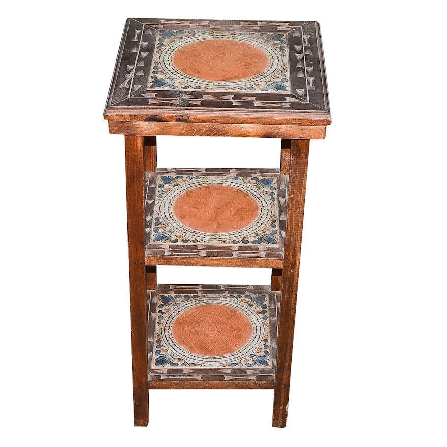 Vintage Italian Tile Accent Table