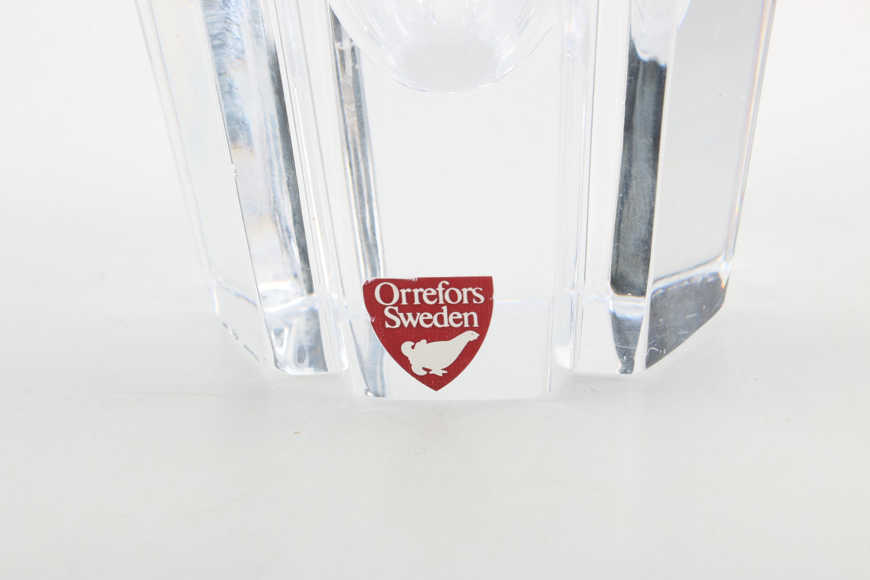 Orrefors Clear Crystal Vase