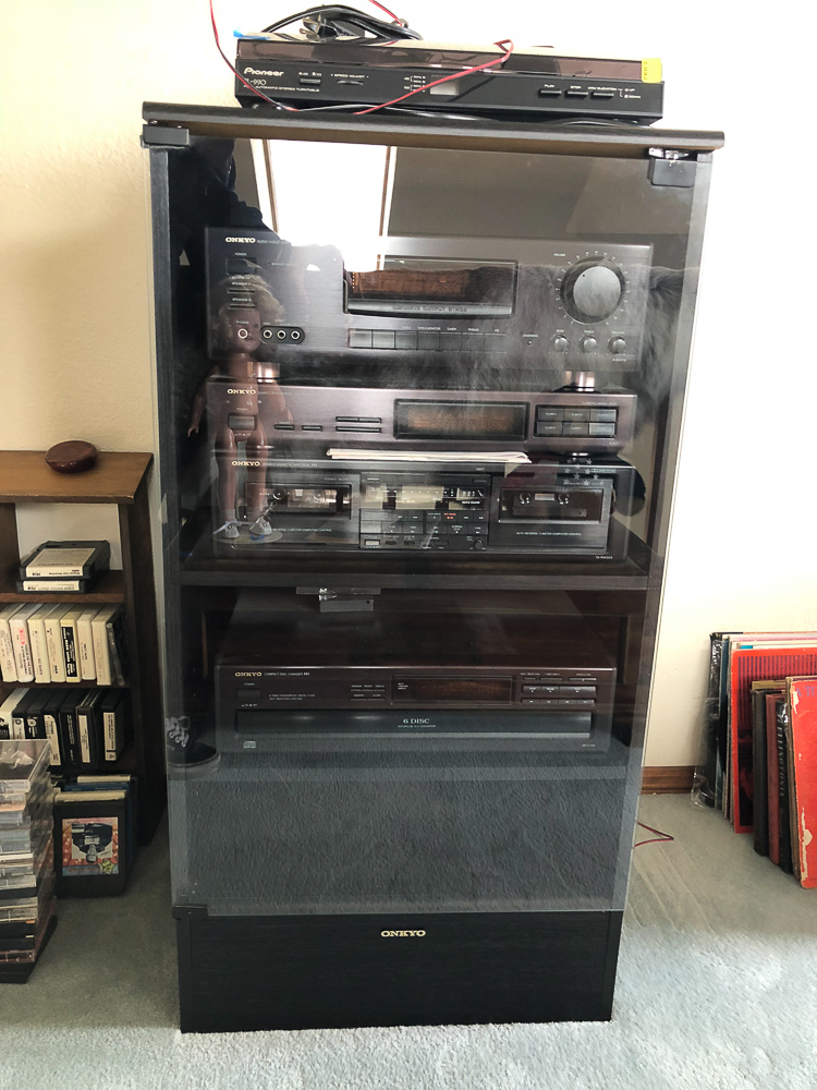 Onkyo Stereo System, Tower Speakers and Cabinet
