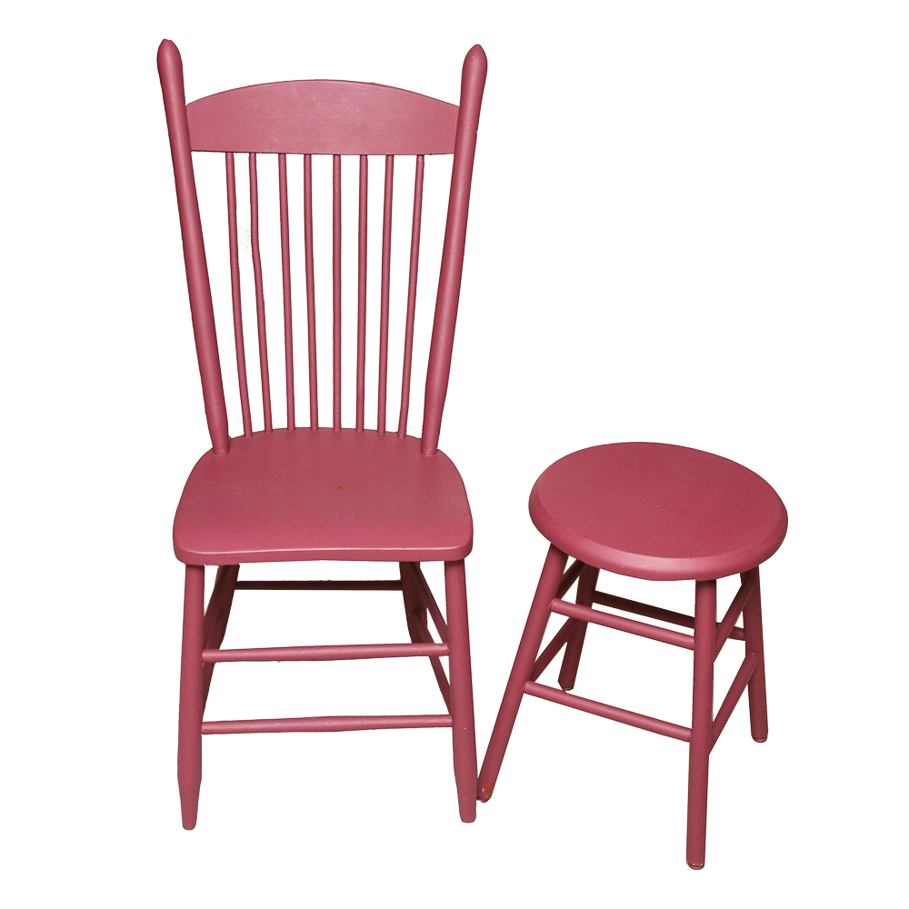 Painted Farmhouse Style Chair and Milking Stool