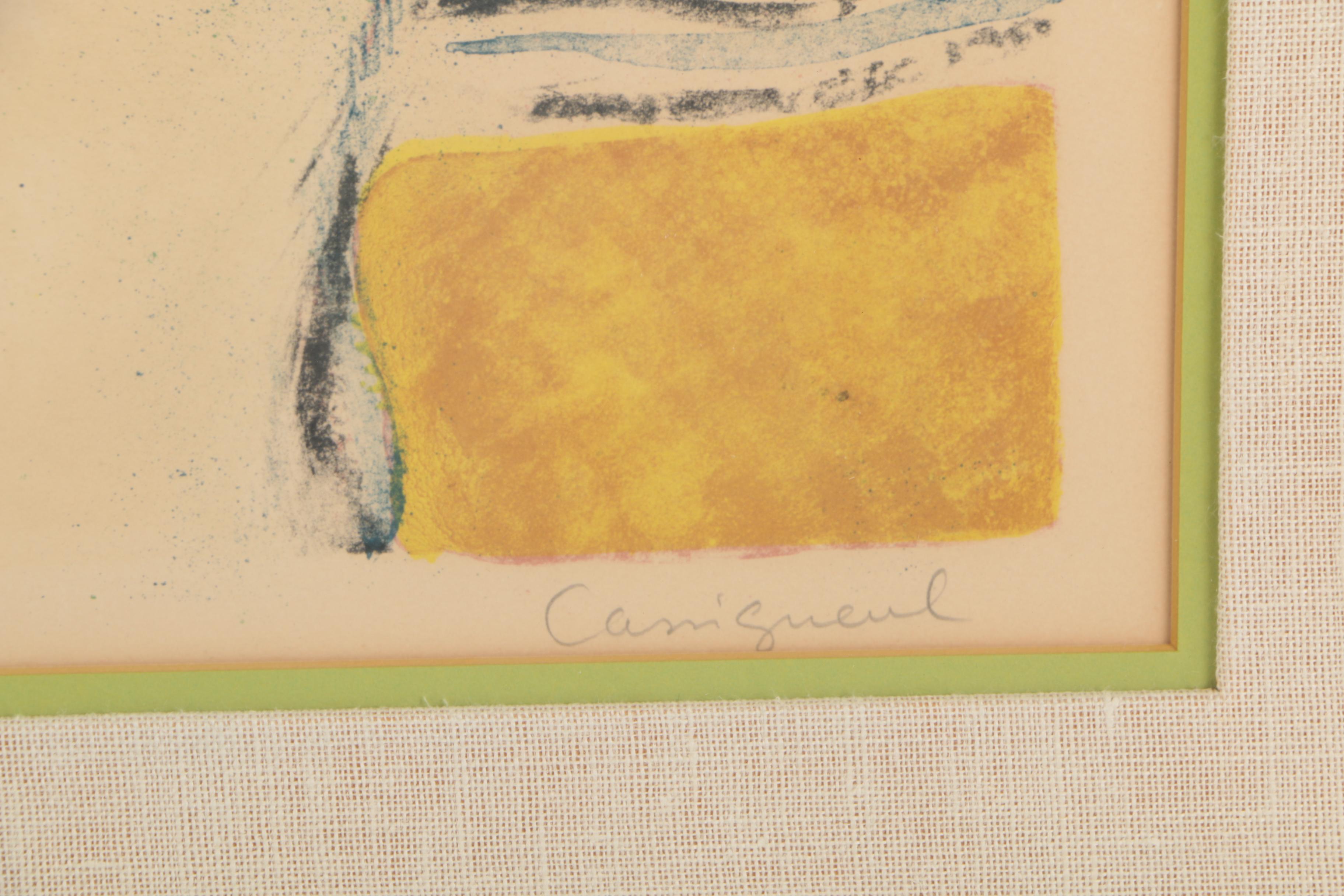 Jean-Pierre Cassigneul Lithograph "Woman in Yellow Cloche"