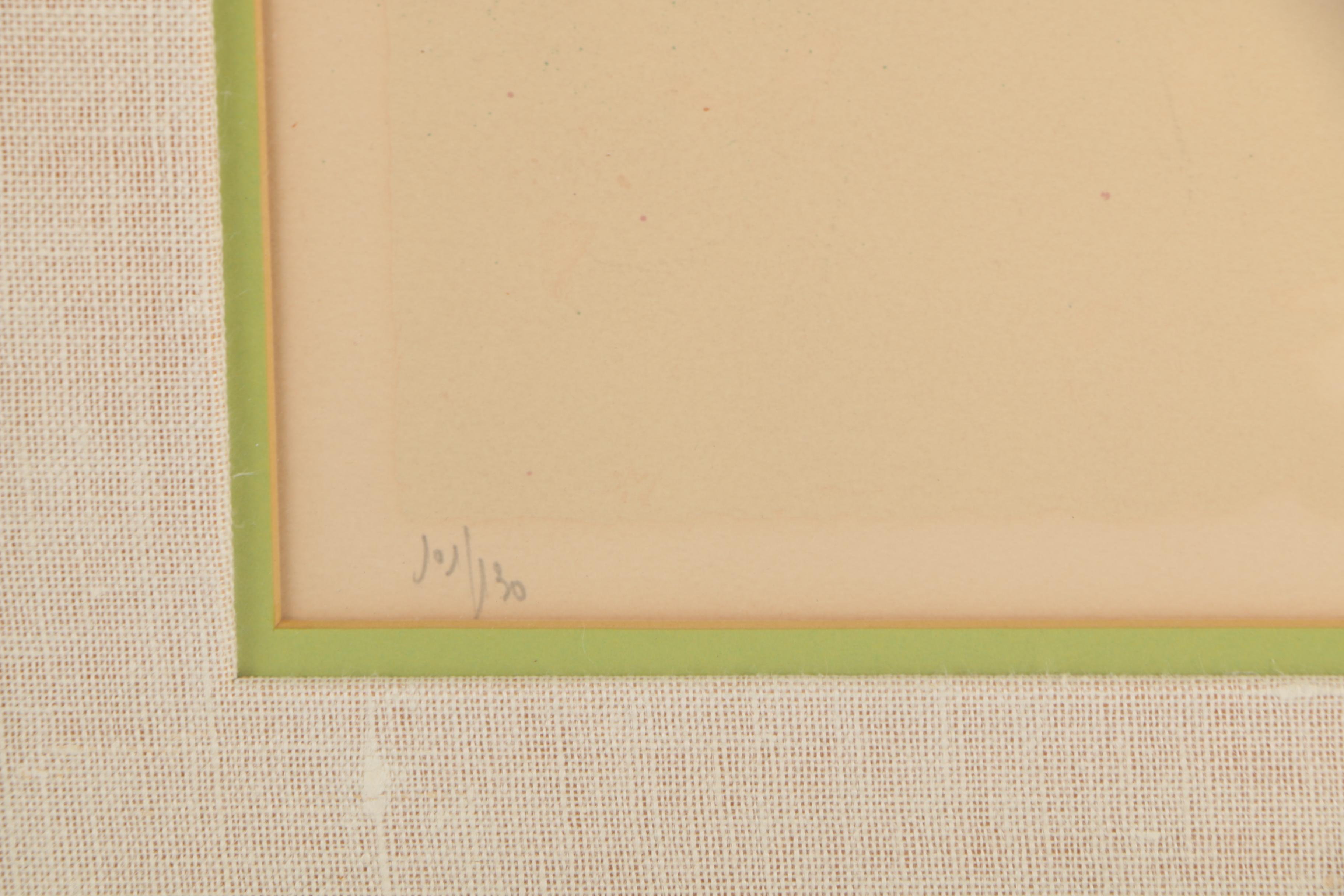 Jean-Pierre Cassigneul Lithograph "Woman in Yellow Cloche"