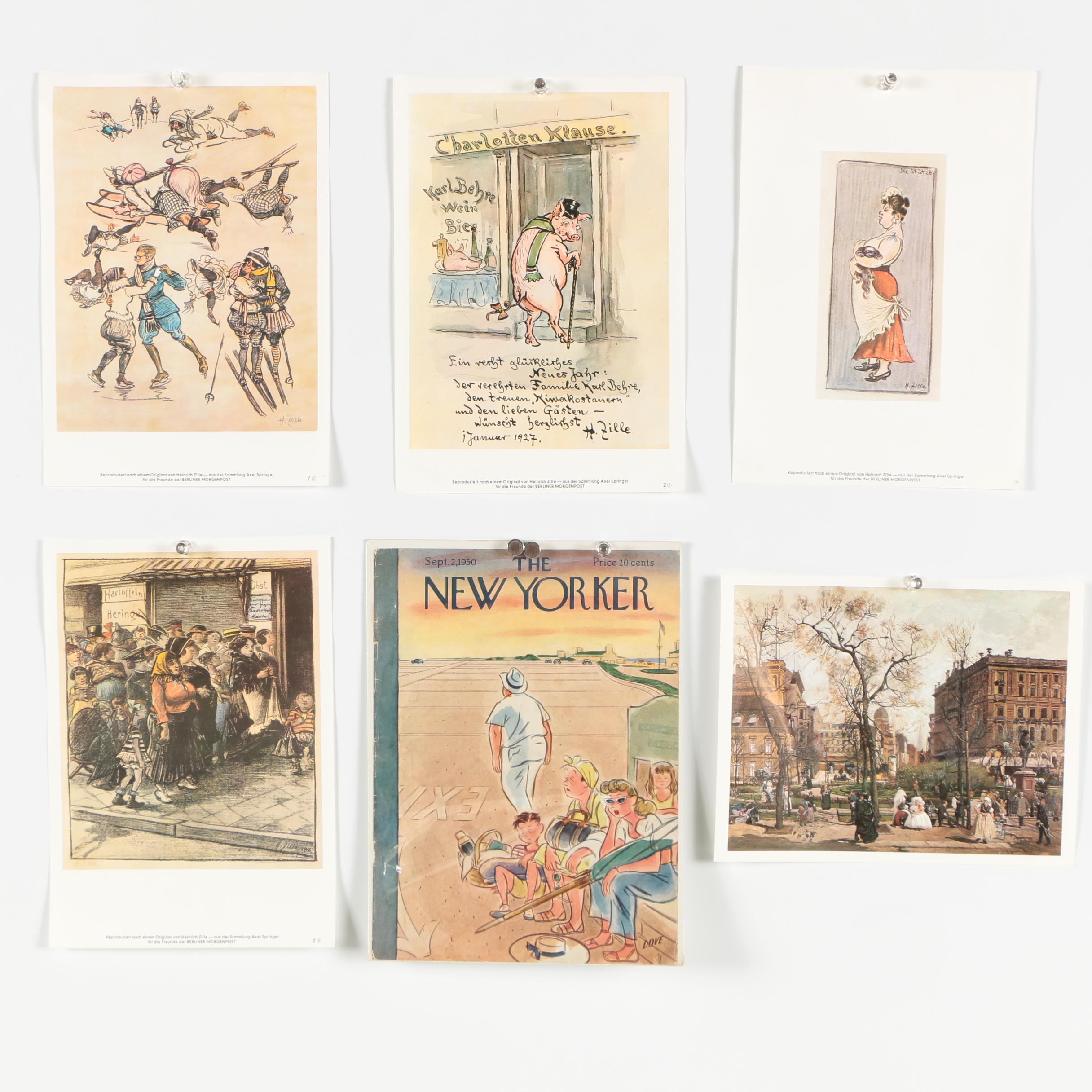 Offset Lithographic Reproduction Prints Featuring "New Yorker Magazine" Cover