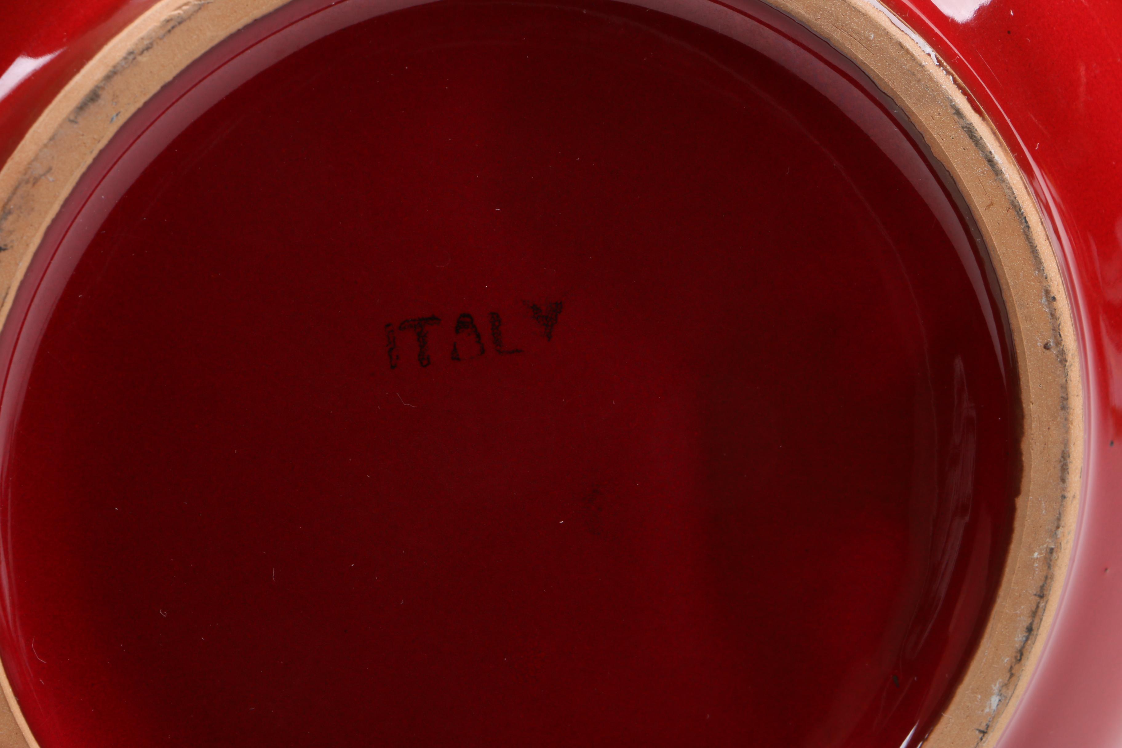 Italian Glazed Terracotta Bowls and a Stoneware Bowl