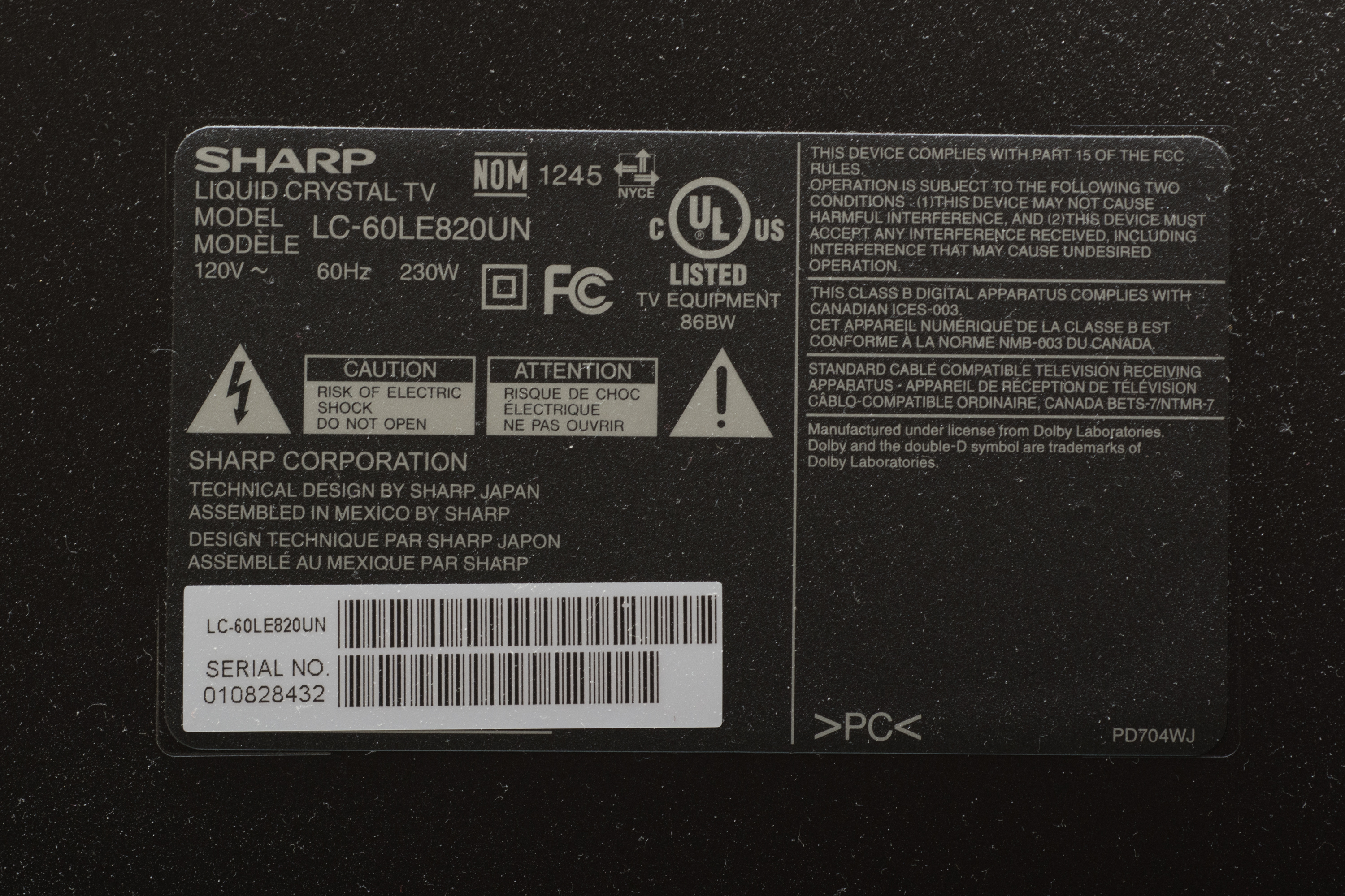 Sharp Aquos Quattron 60" LED-LCD HDTV