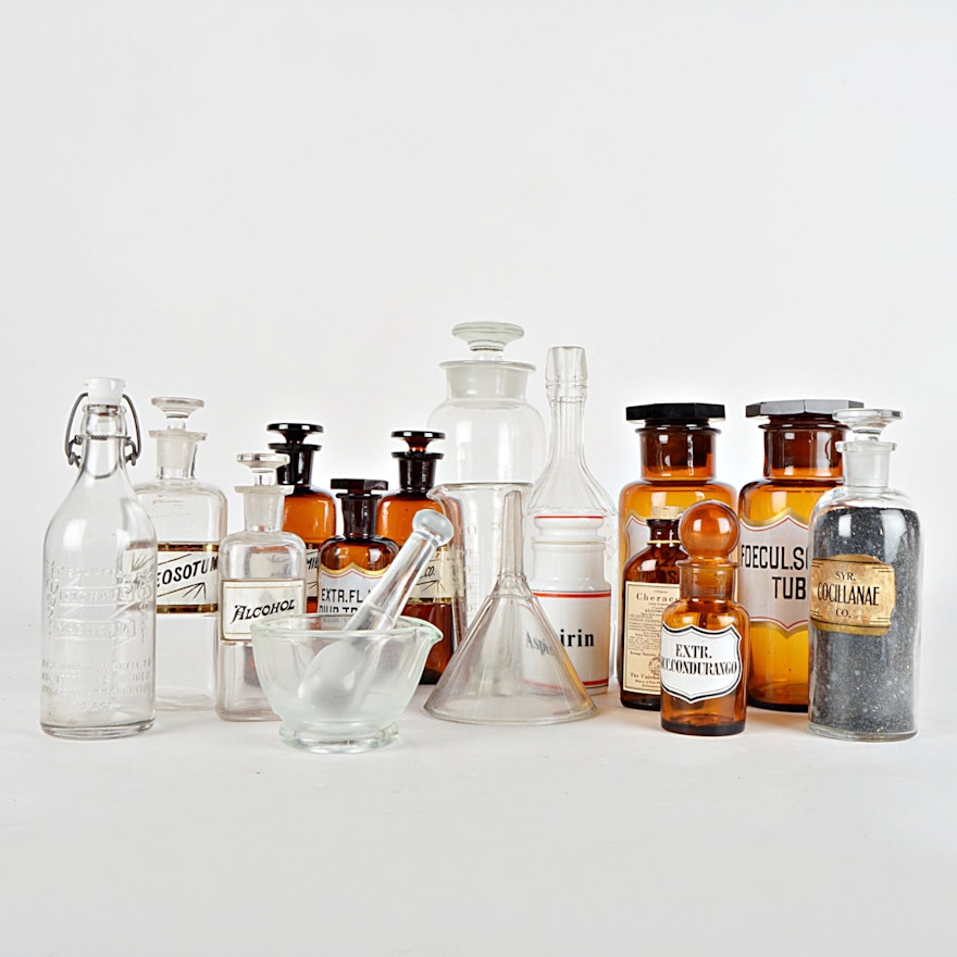 Antique Apothecary Glassware Collection