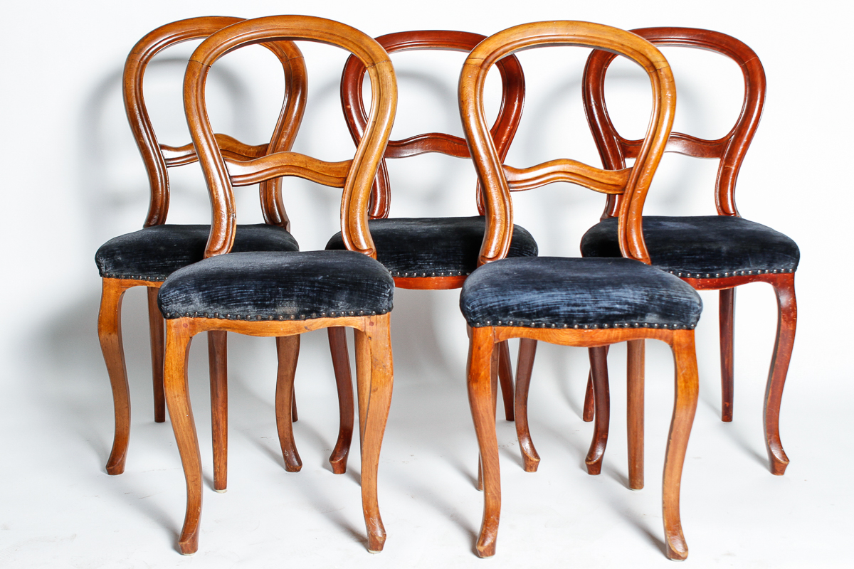 Antique Victorian Balloon Back Dining Chairs