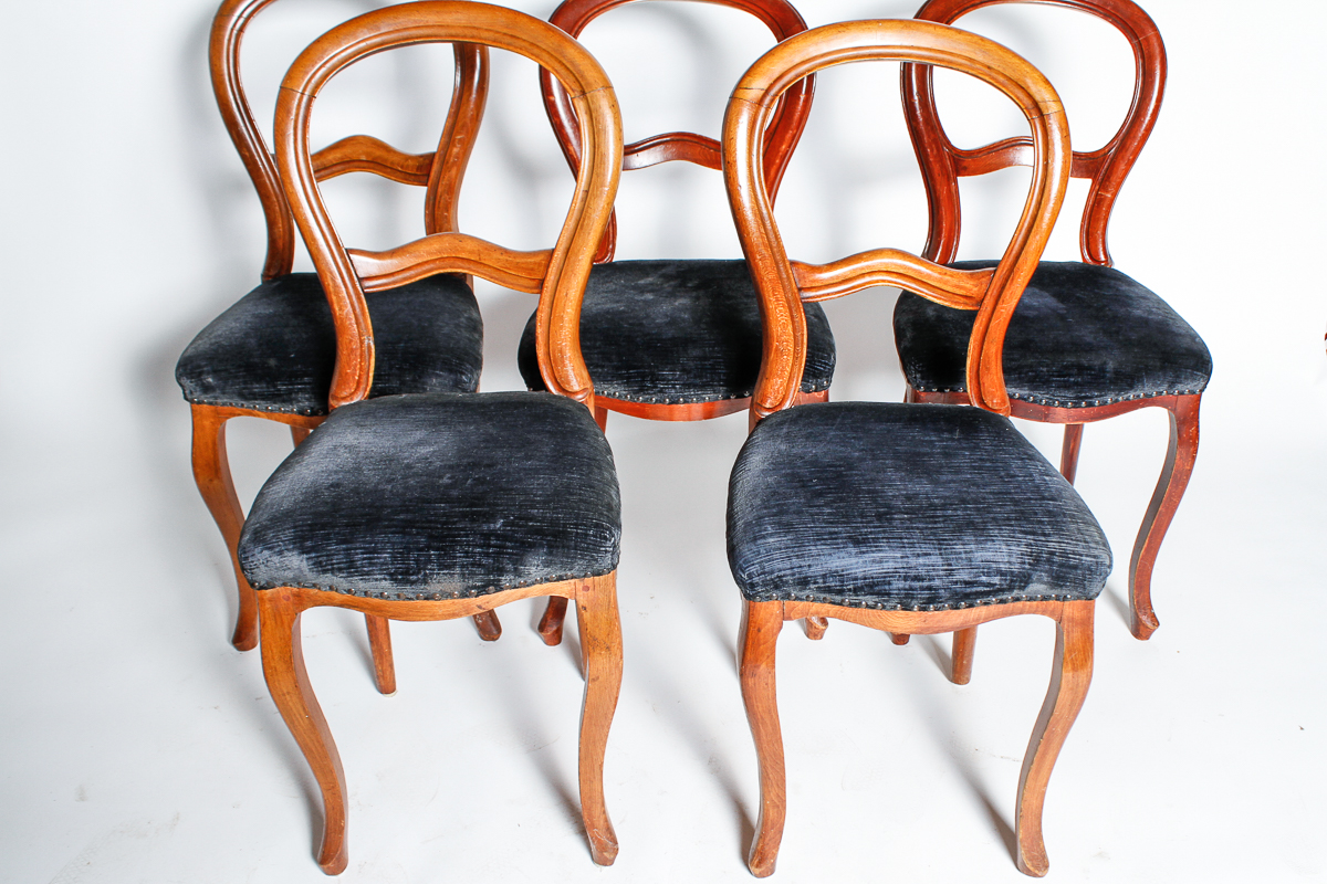 Antique Victorian Balloon Back Dining Chairs