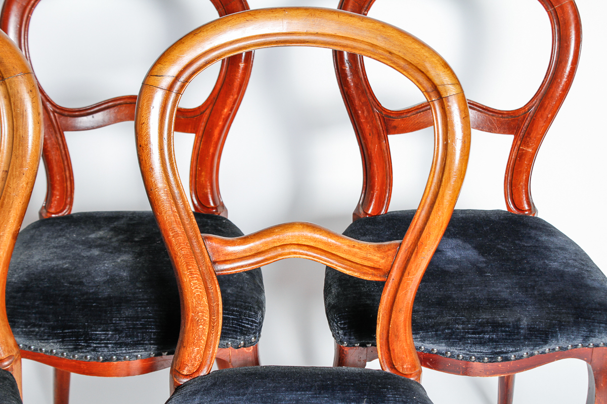 Antique Victorian Balloon Back Dining Chairs