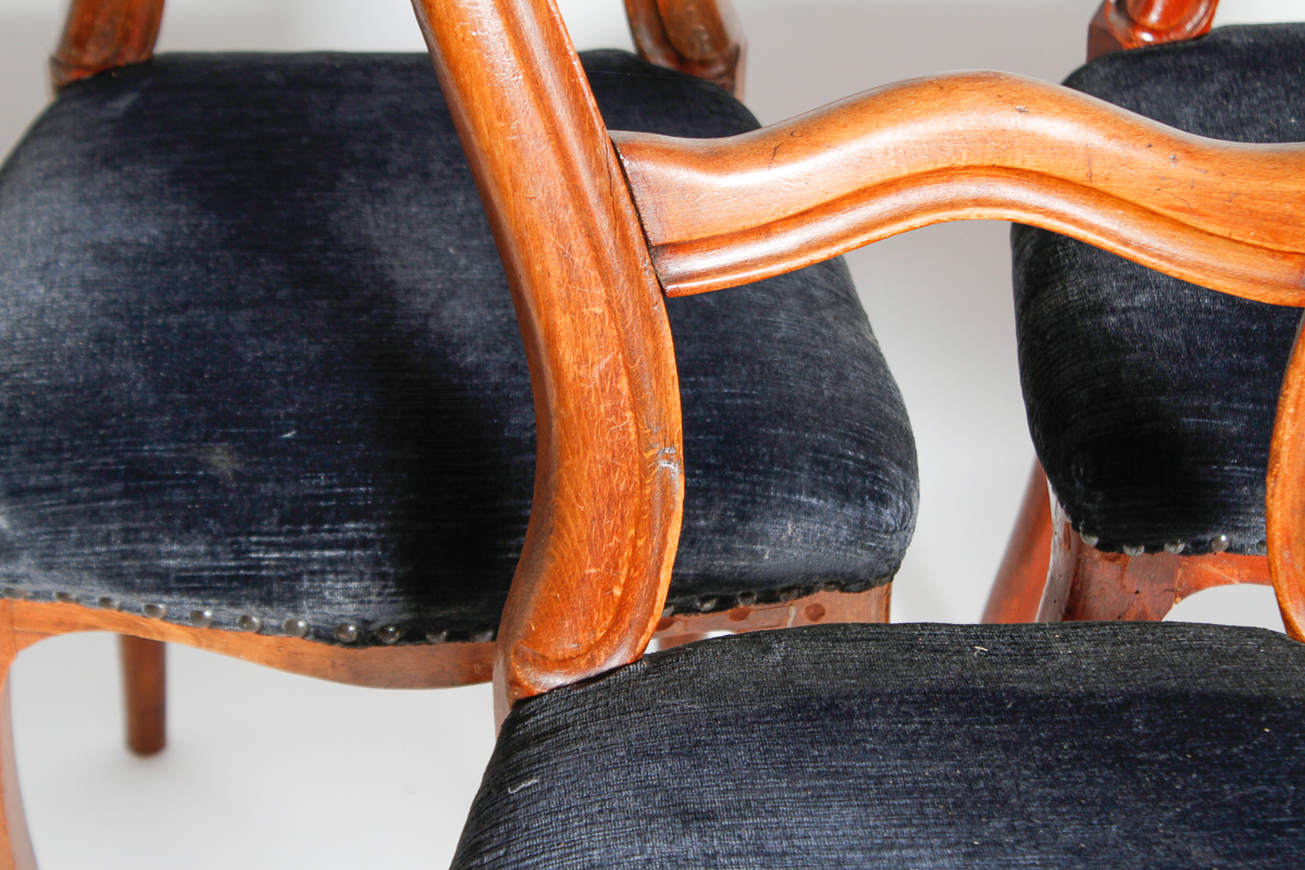 Antique Victorian Balloon Back Dining Chairs