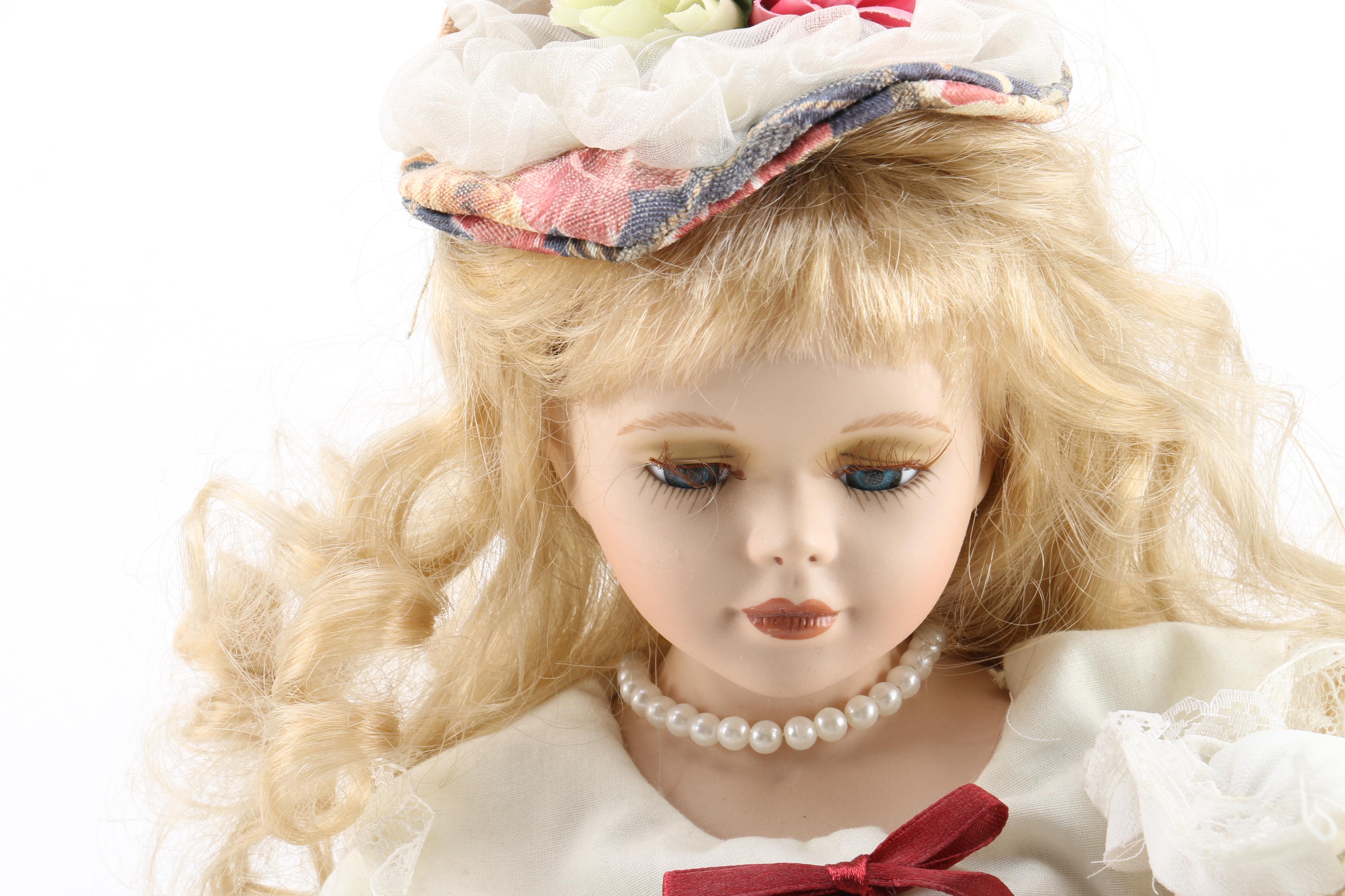 Vintage Porcelain Doll with Sleeping Baby