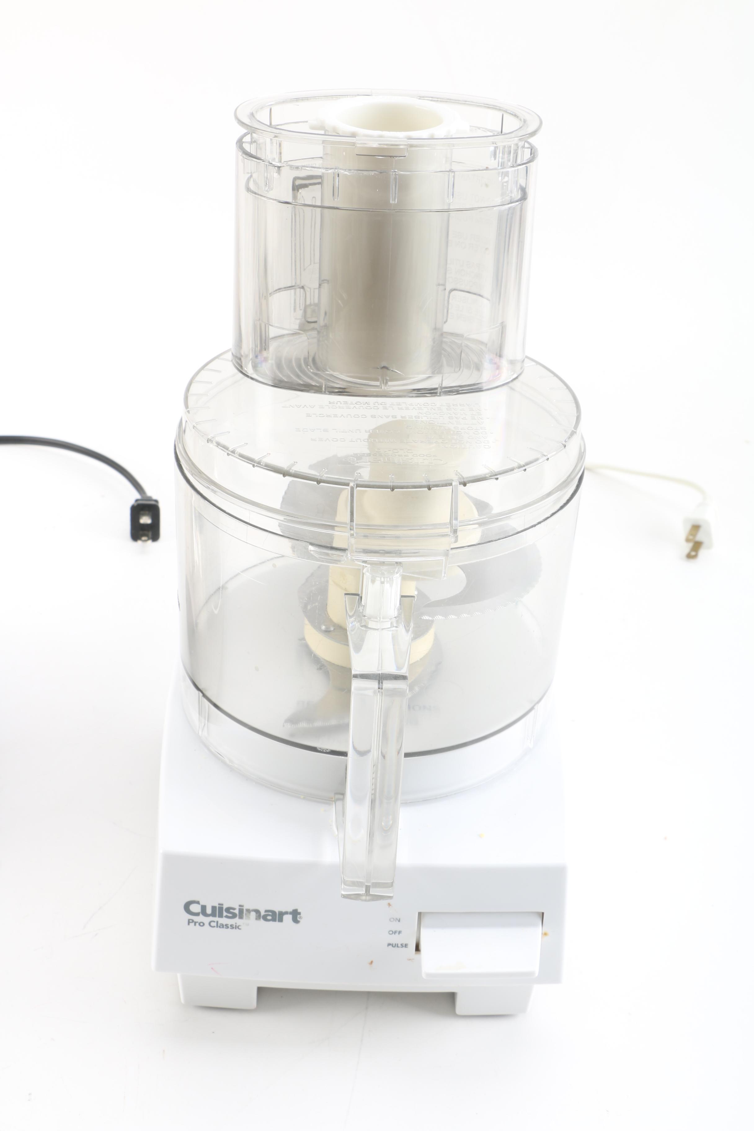 Small Kitchen Appliances Including Oster Blender and Cuisinart Food Processor