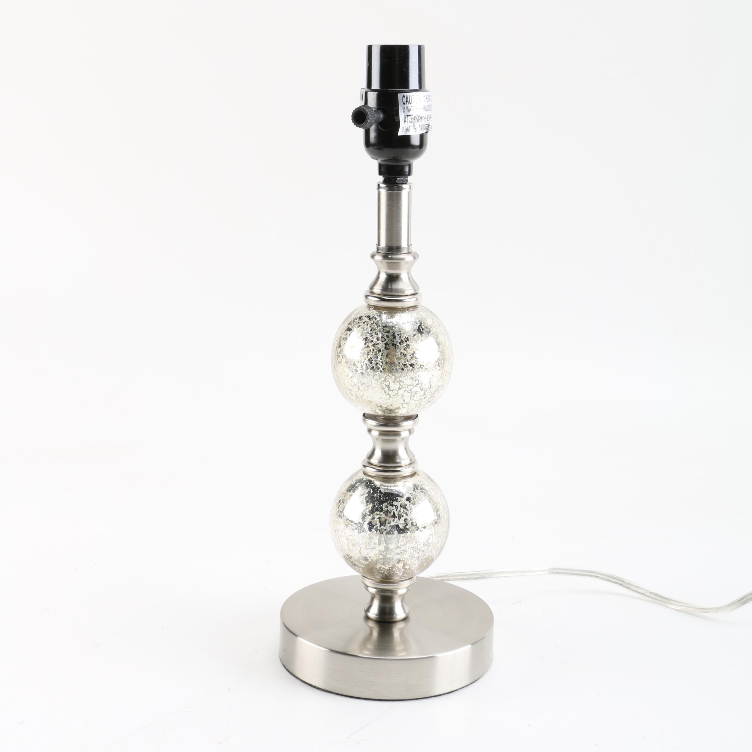 Silver Tone Metal Accent  Lamp