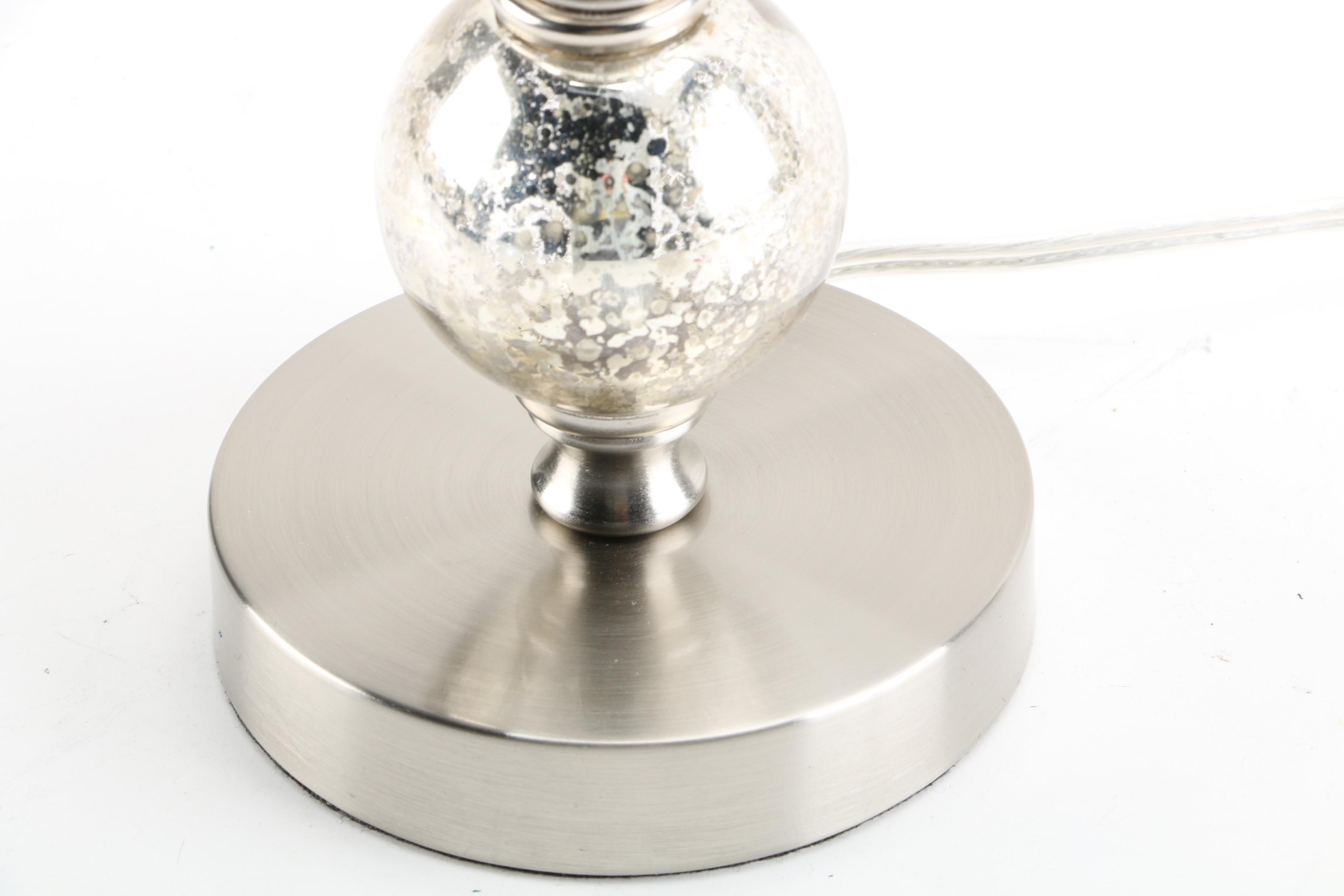 Silver Tone Metal Accent  Lamp