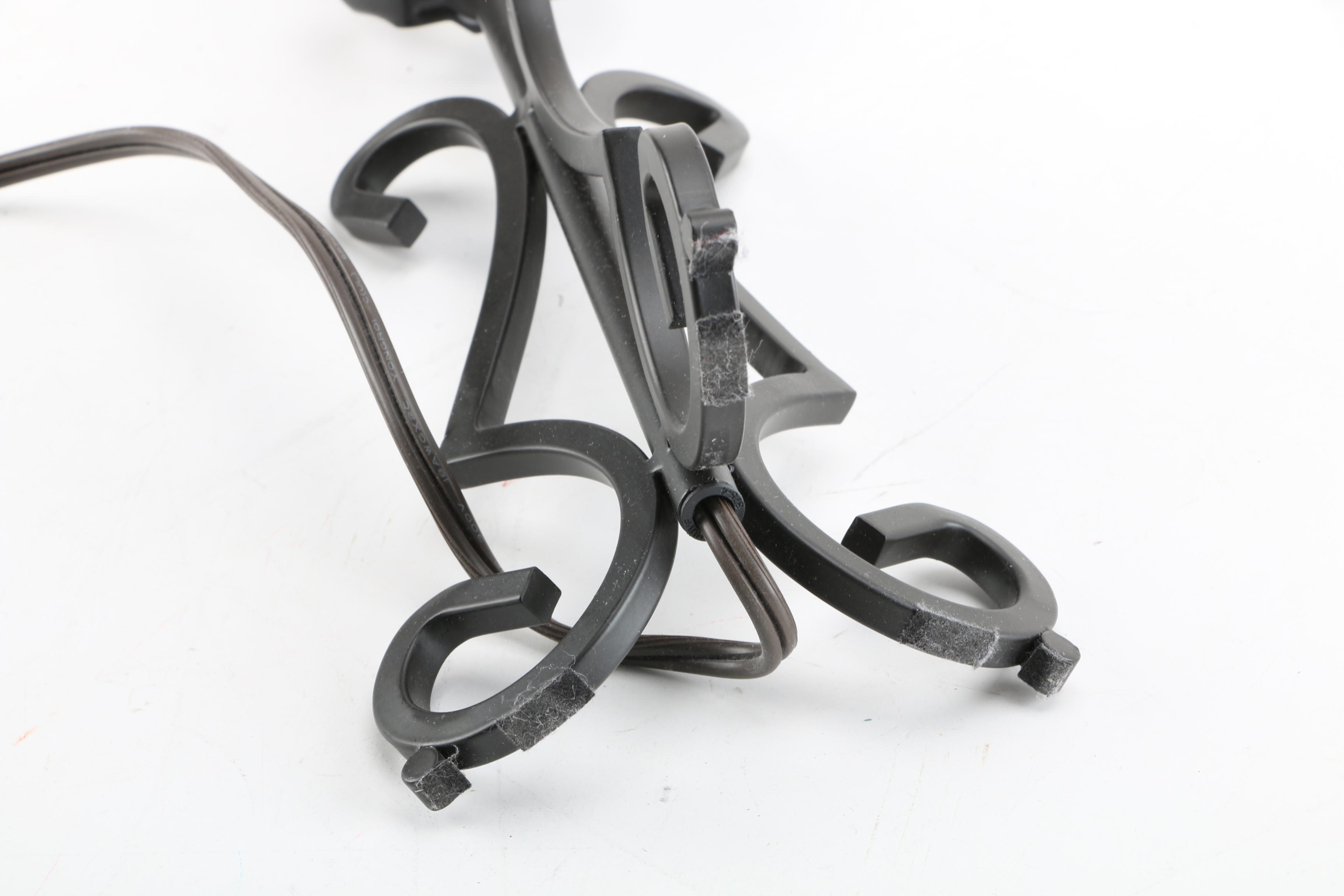 Pair of Black Metal Accent Lamps