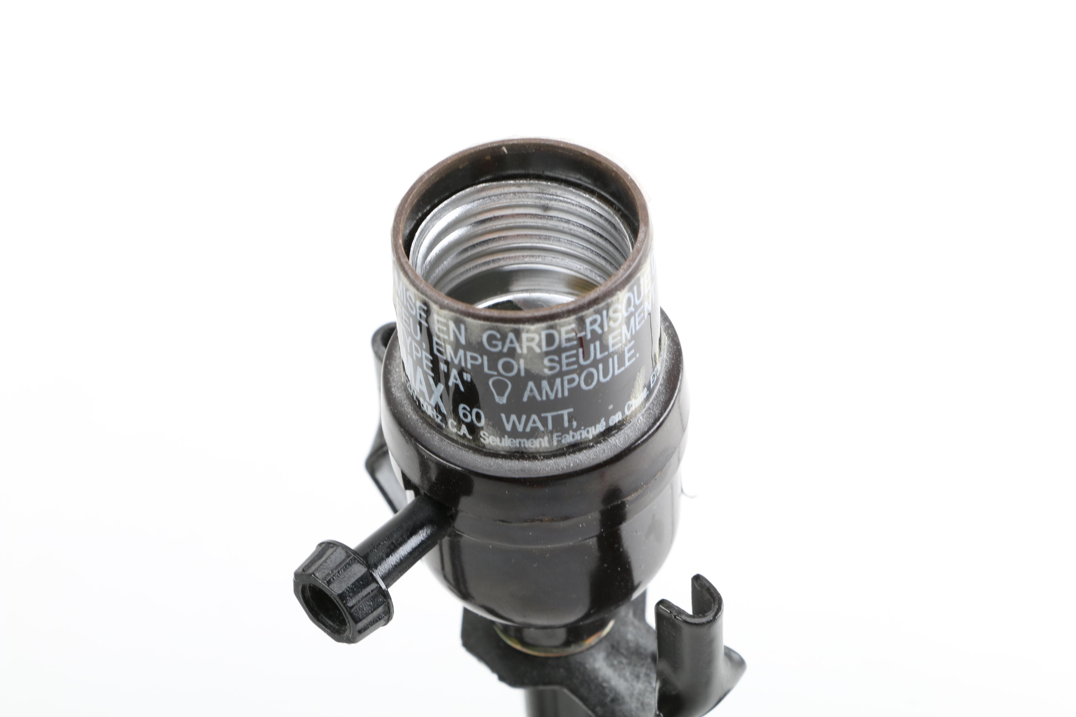 Pair of Black Metal Accent Lamps