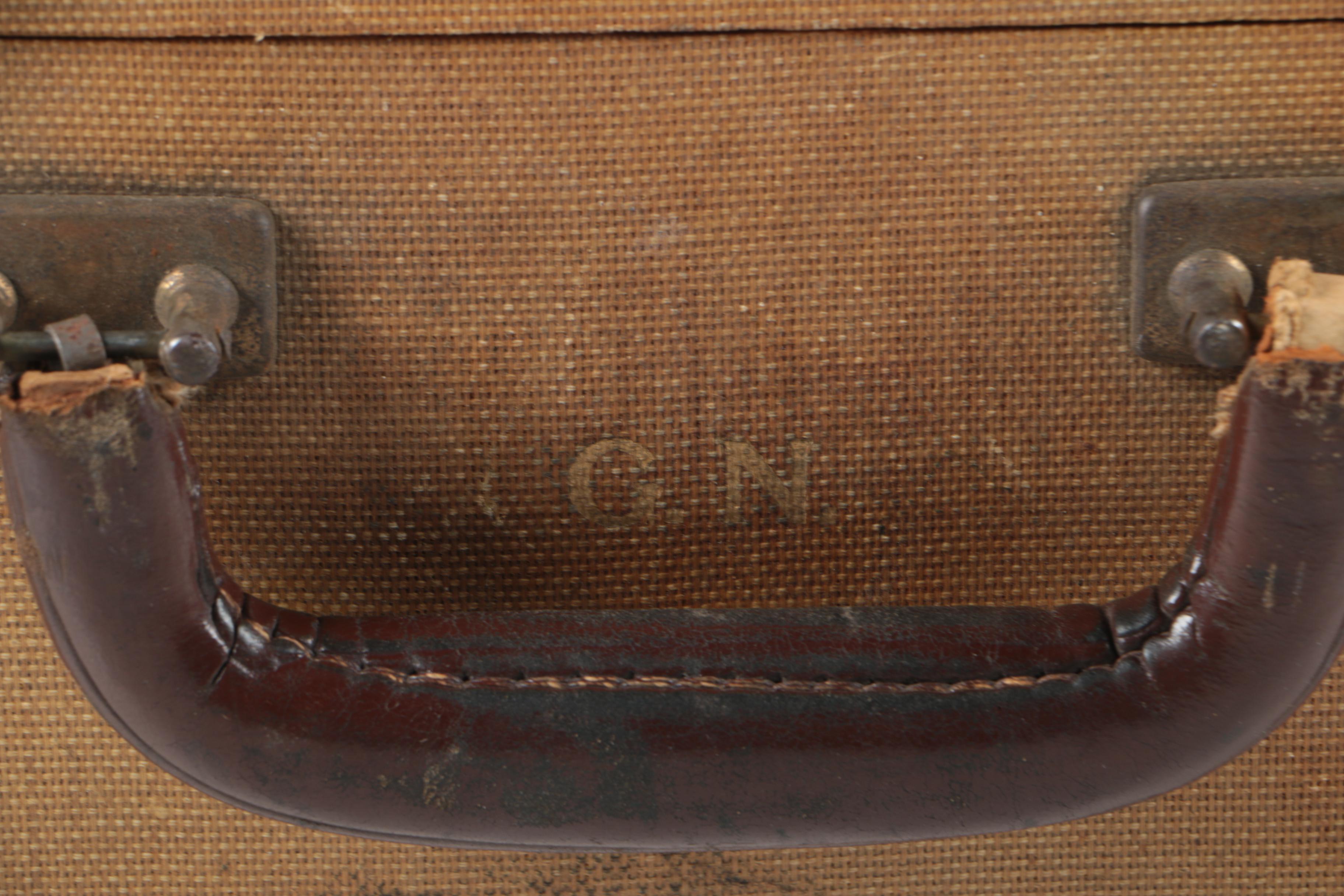 Vintage Coated Canvas and Leather Pullman Case