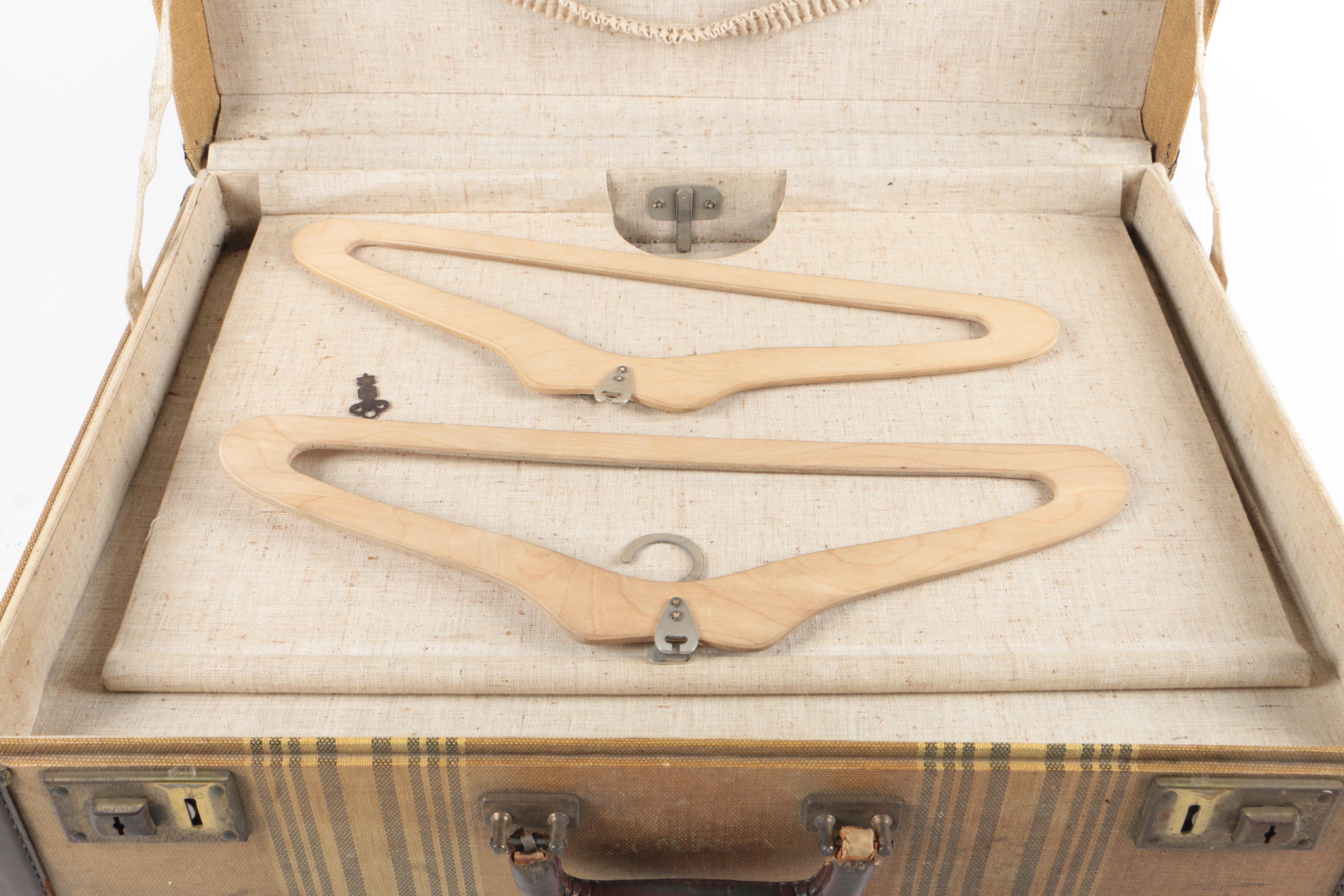 Vintage Coated Canvas and Leather Pullman Case