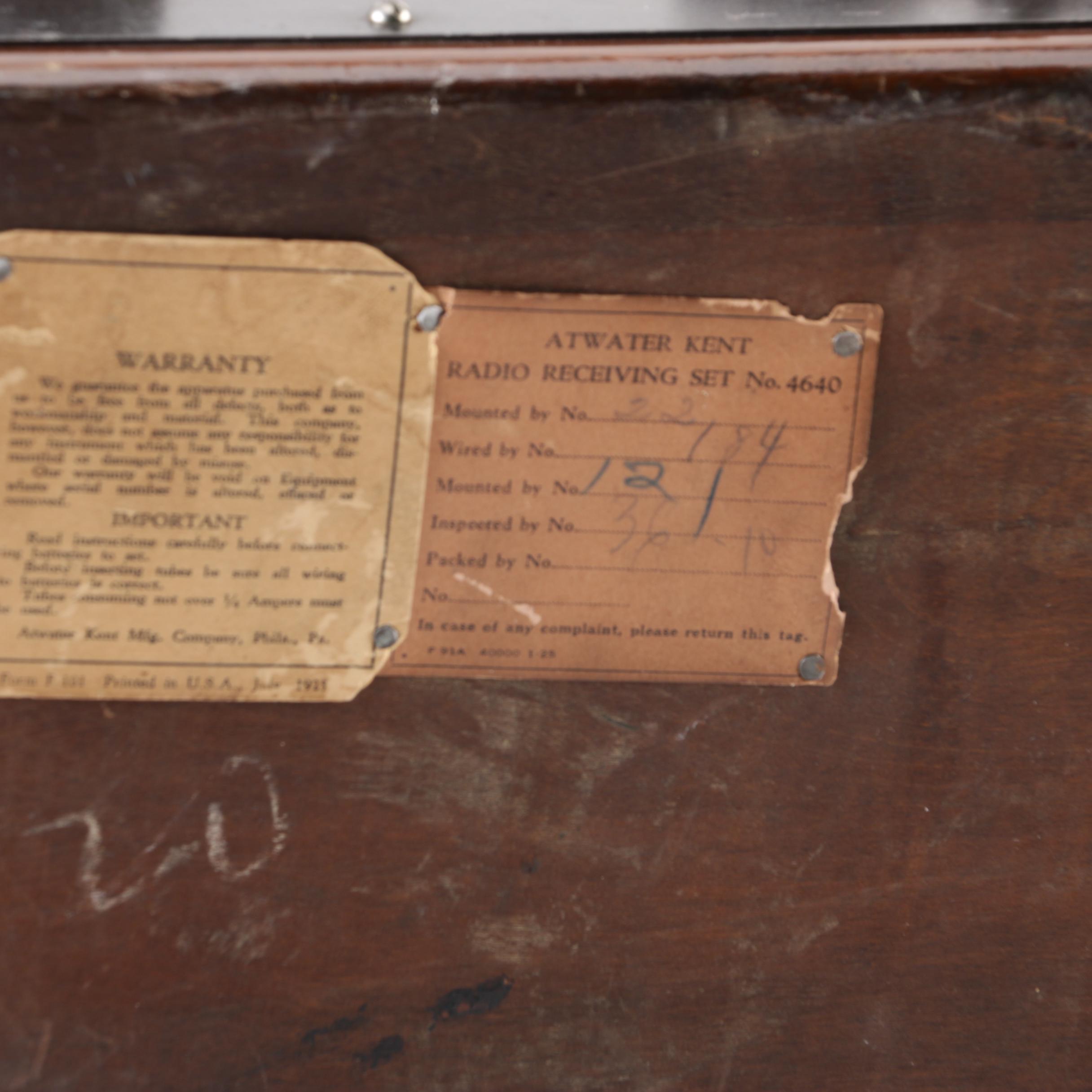 Atwater Kent "Big Box" Broadcast Receiver 4640 Model 20