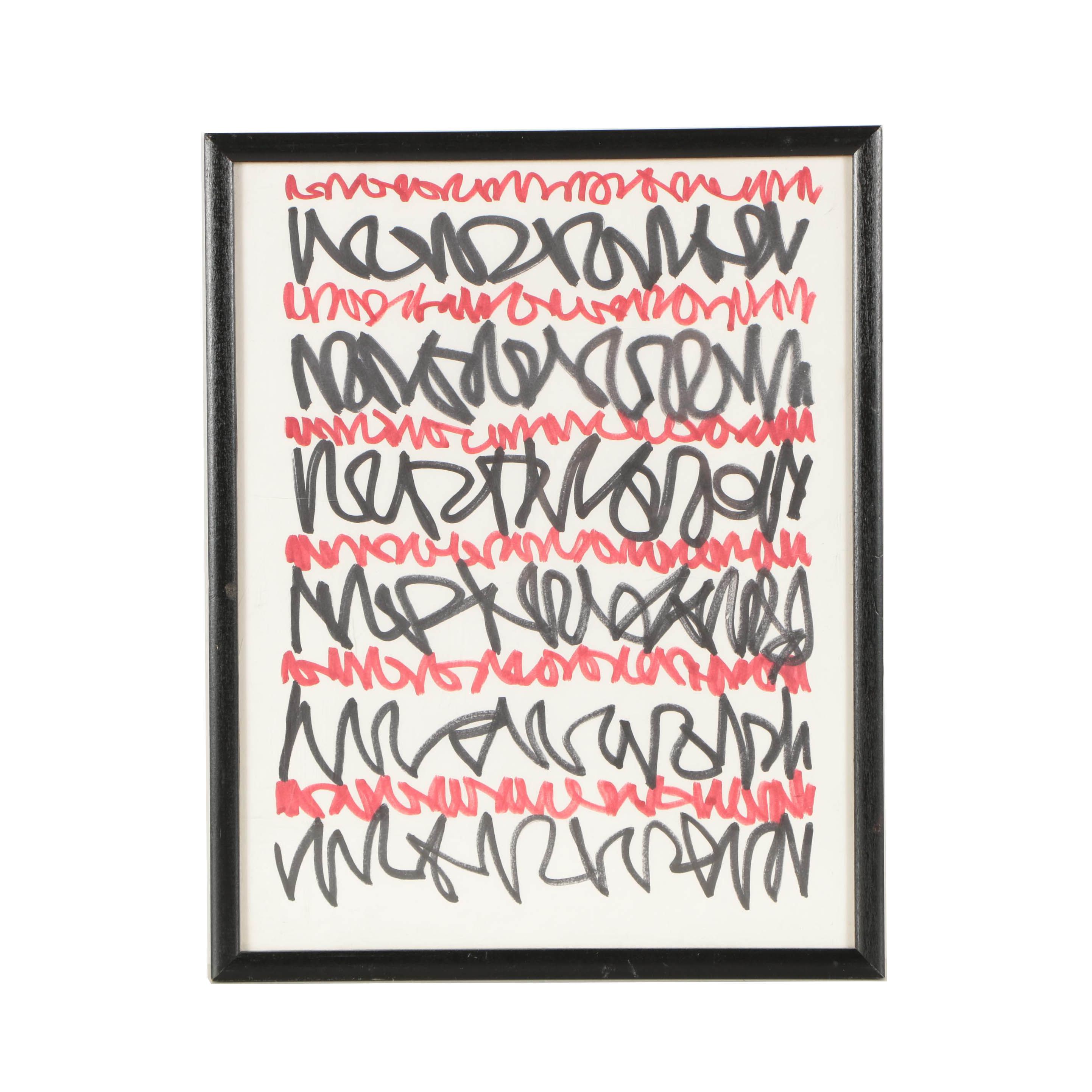 Marker Drawing of Abstract Composition