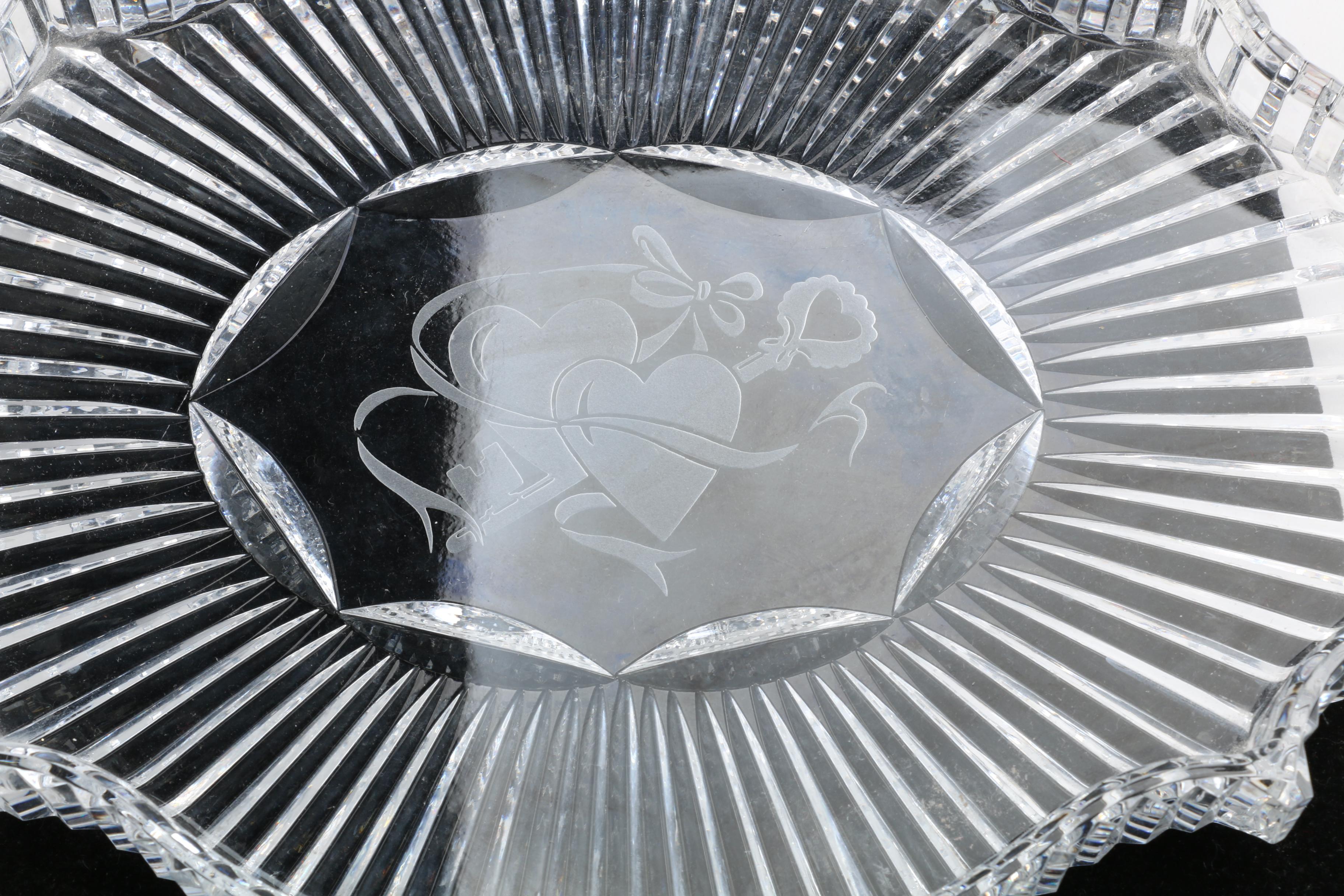 Waterford Crystal "Lismore" Perfume Bottles and "Eternity" Tray