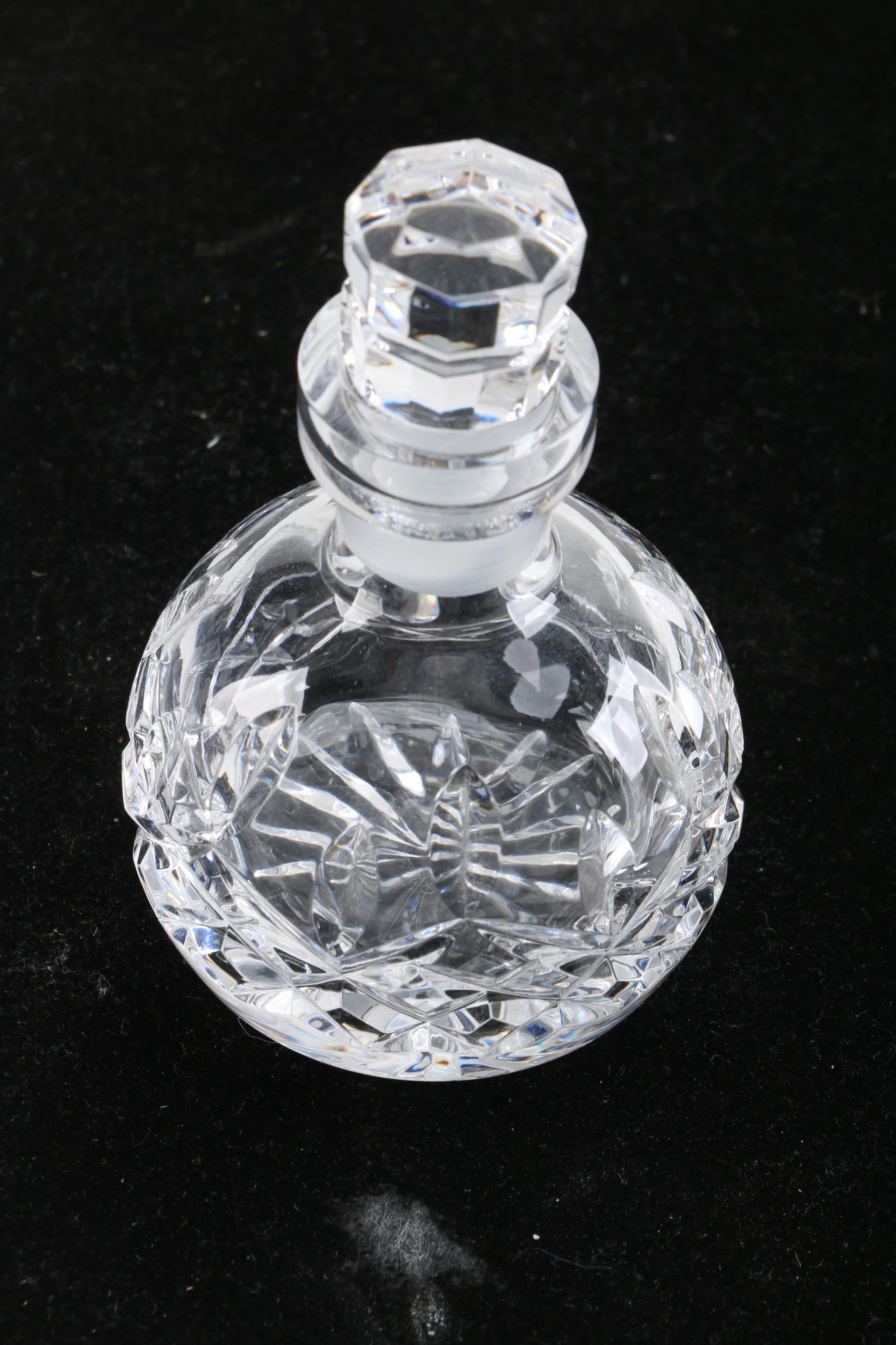 Waterford Crystal "Lismore" Perfume Bottles and "Eternity" Tray