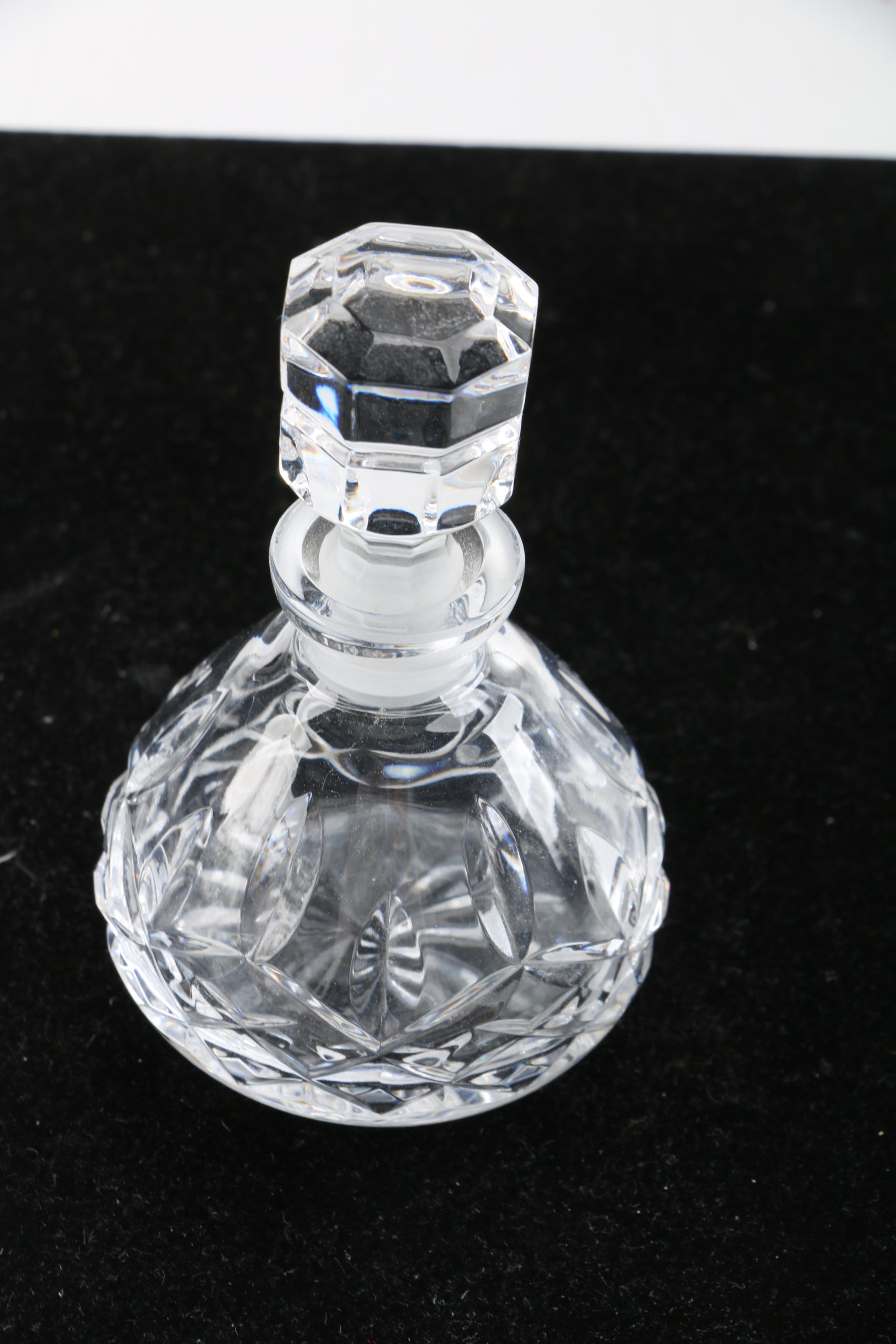 Waterford Crystal "Lismore" Perfume Bottles and "Eternity" Tray