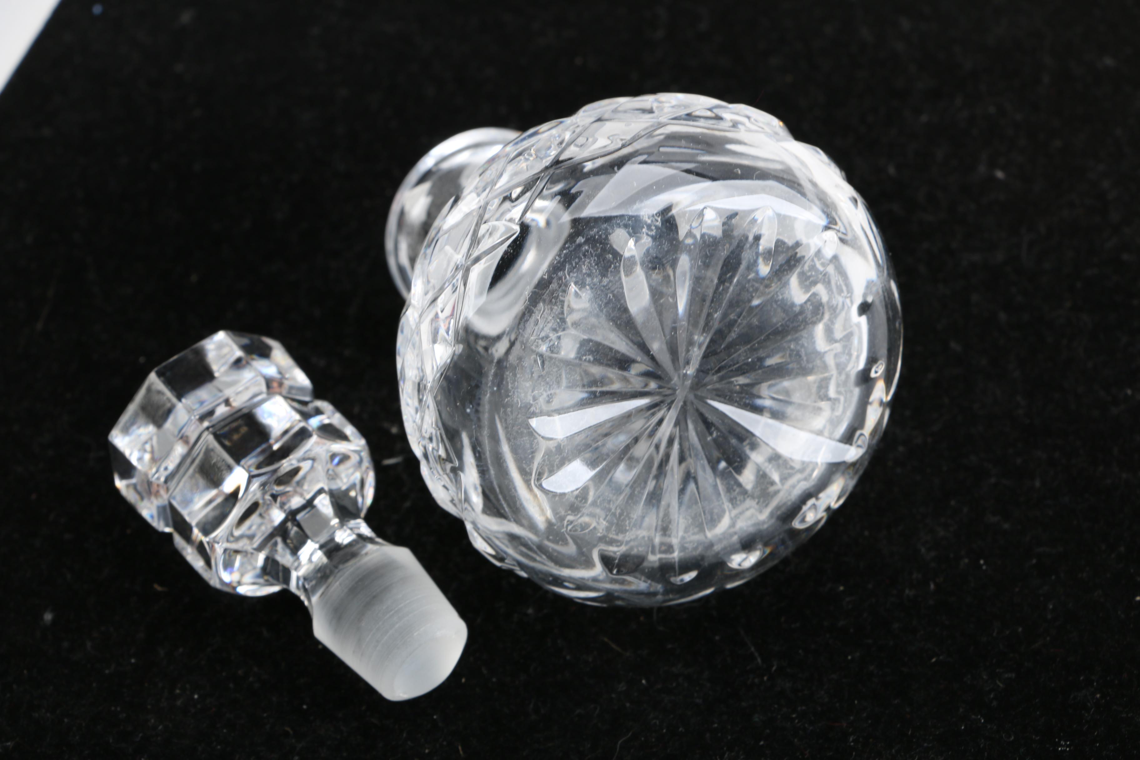 Waterford Crystal "Lismore" Perfume Bottles and "Eternity" Tray