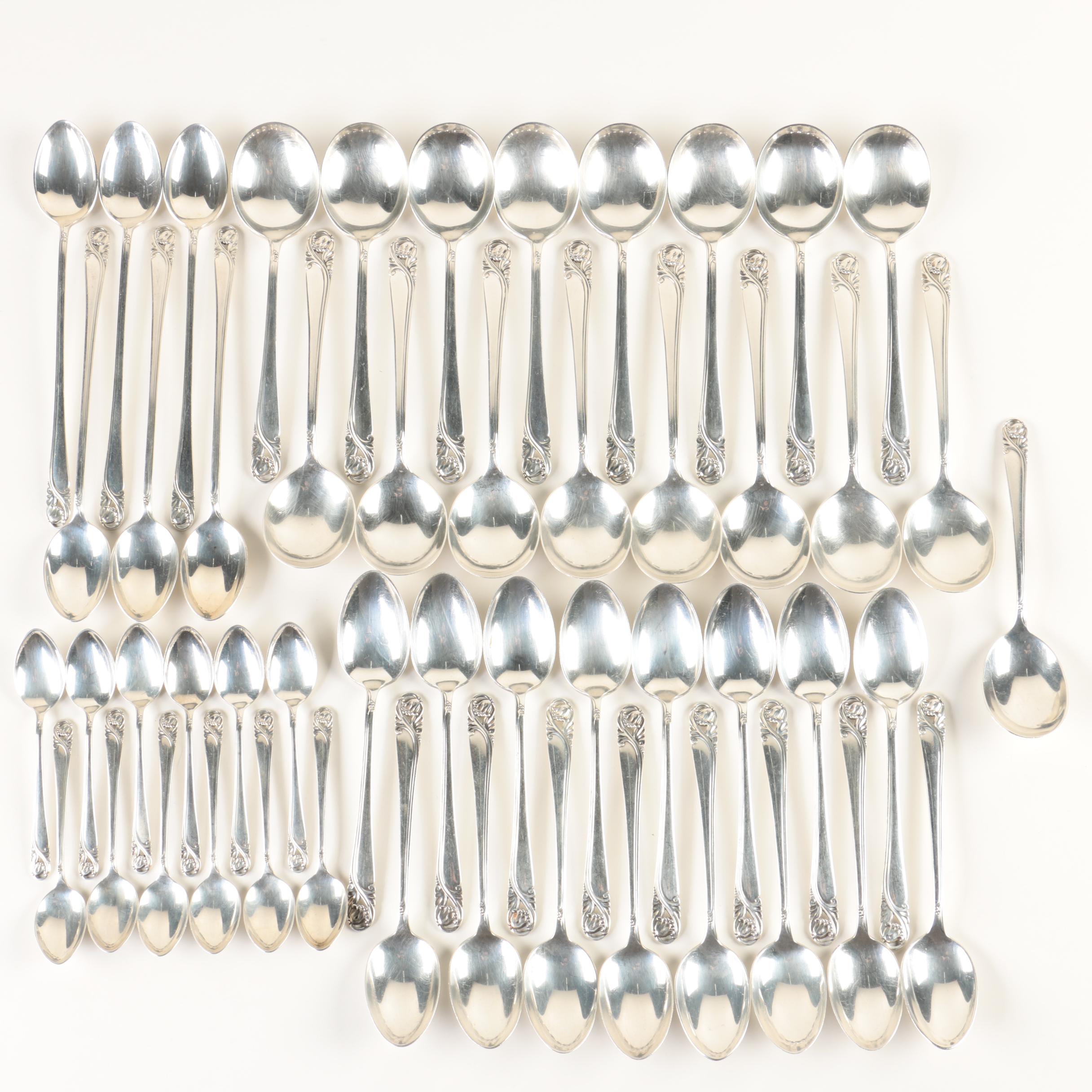 International Silver Co. "Spring Glory" Sterling Silver Flatware Set