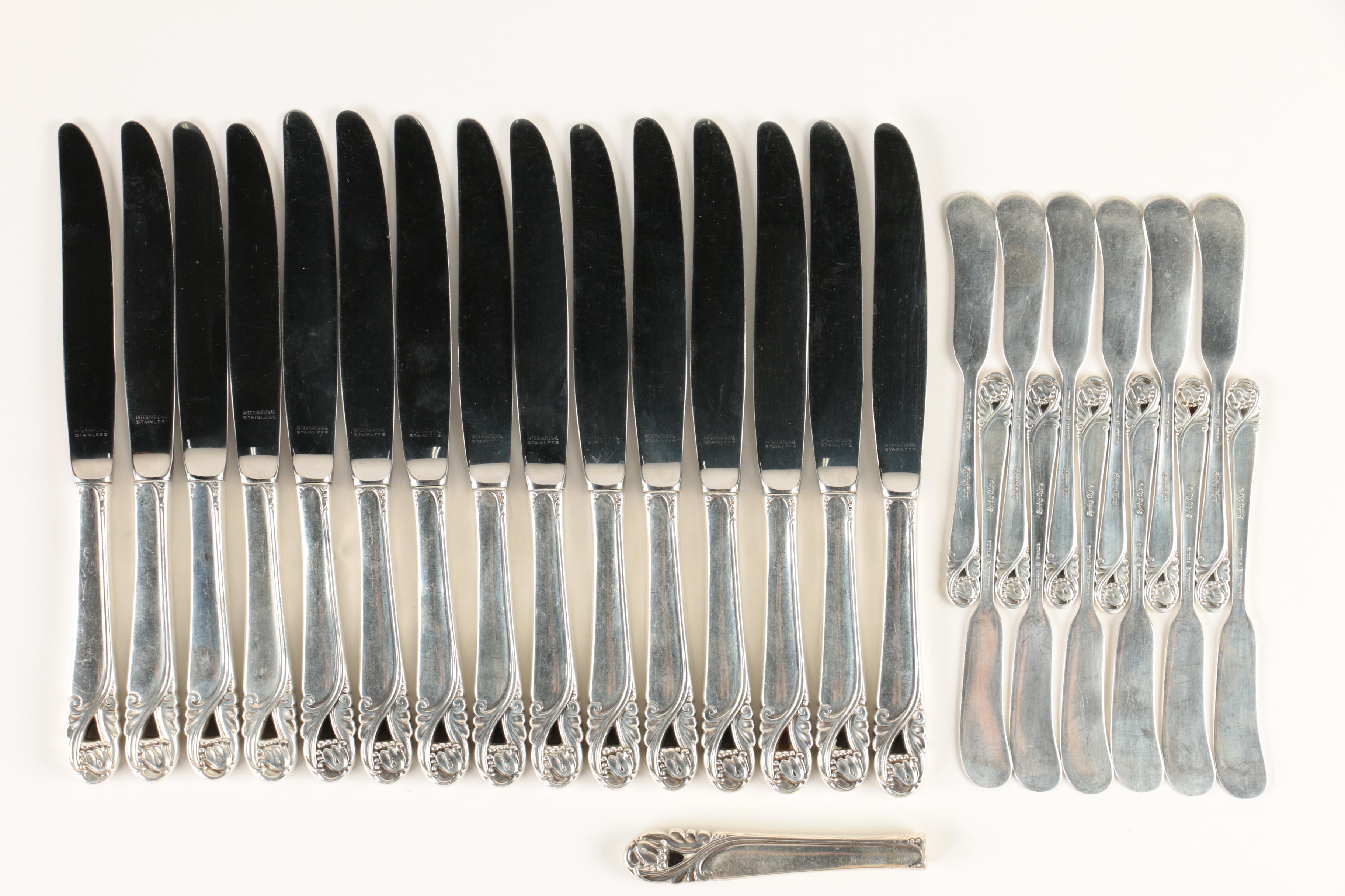 International Silver Co. "Spring Glory" Sterling Silver Flatware Set