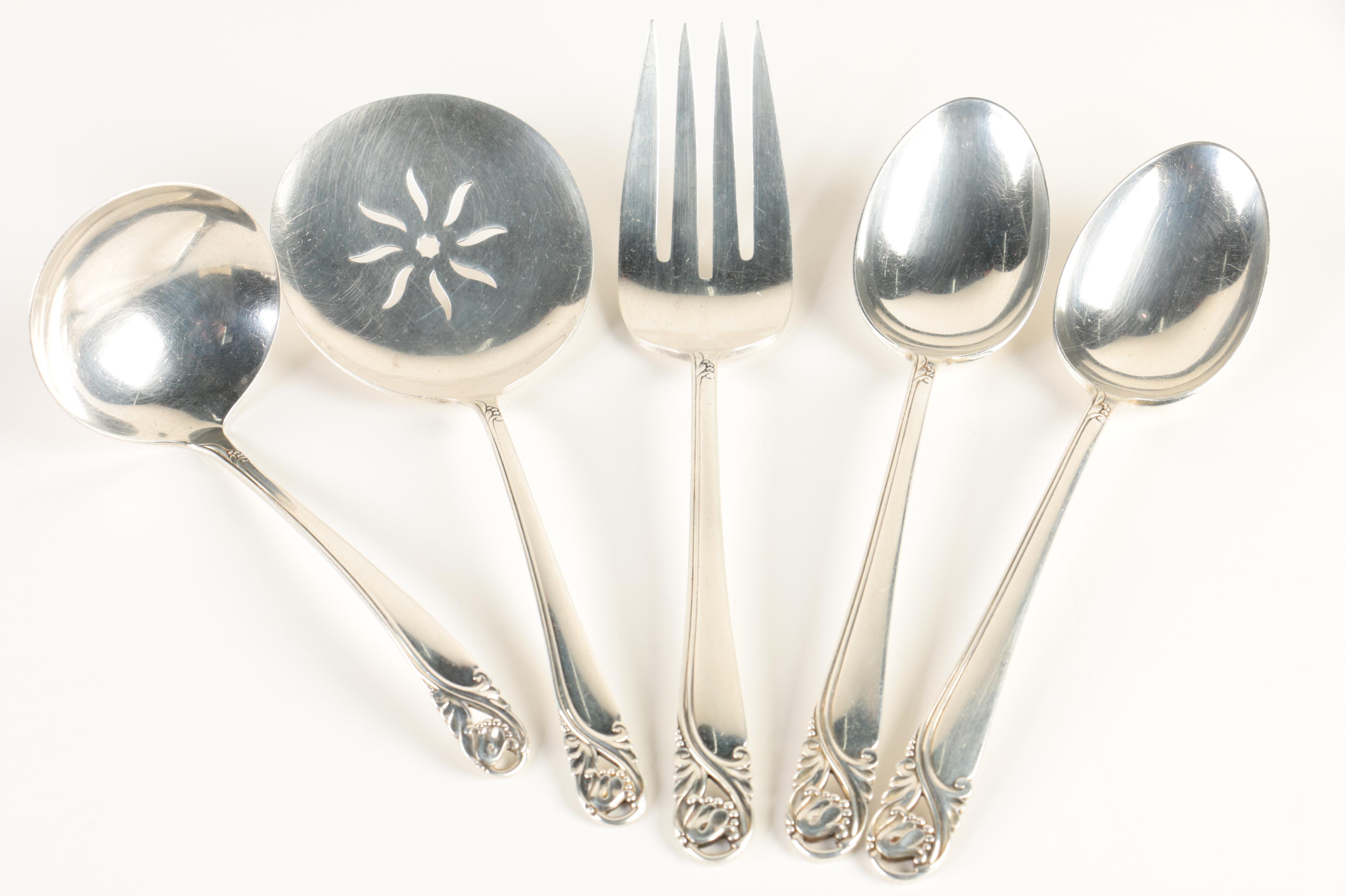 International Silver Co. "Spring Glory" Sterling Silver Flatware Set