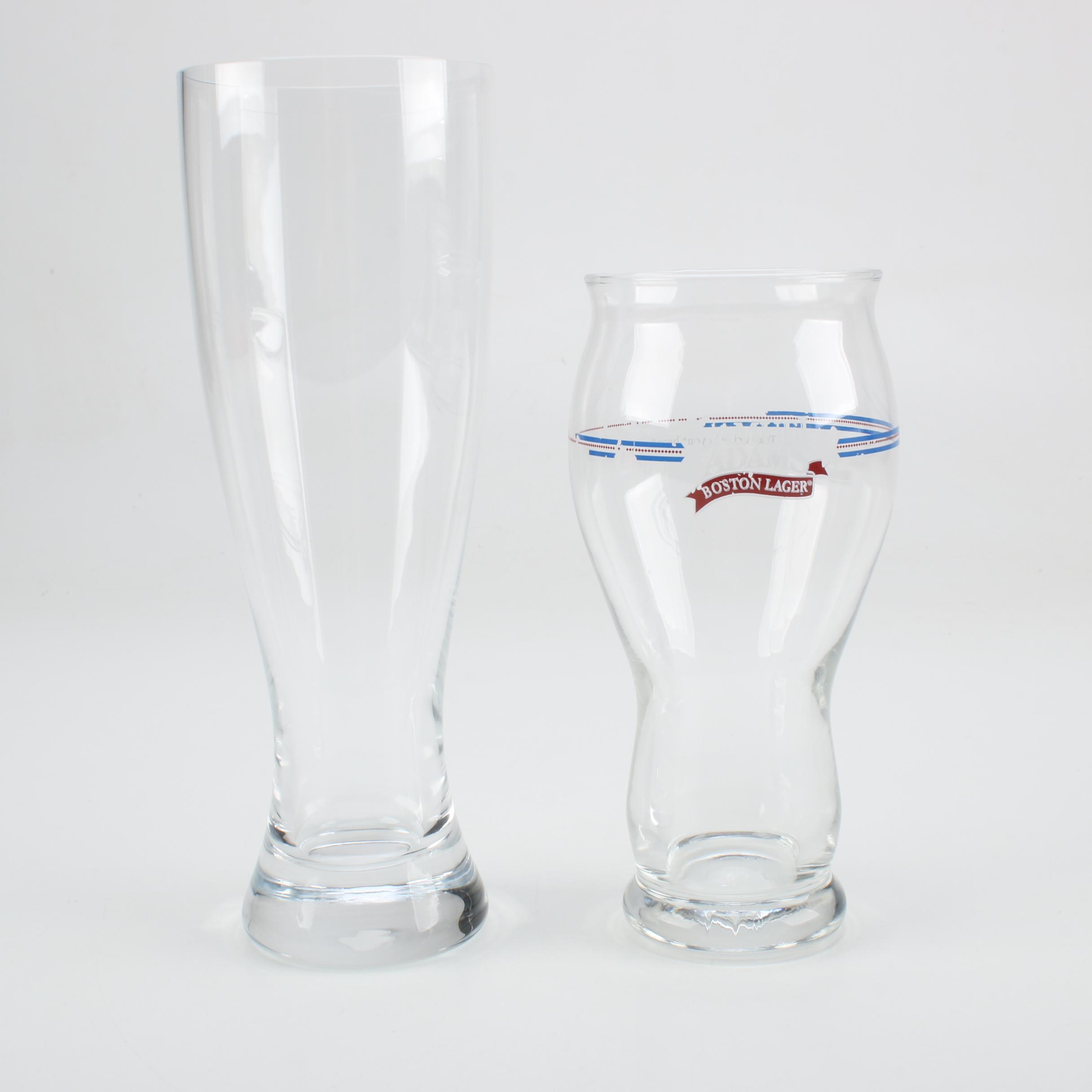 Sam Adams Pint Glasses with Pilsner Glasses