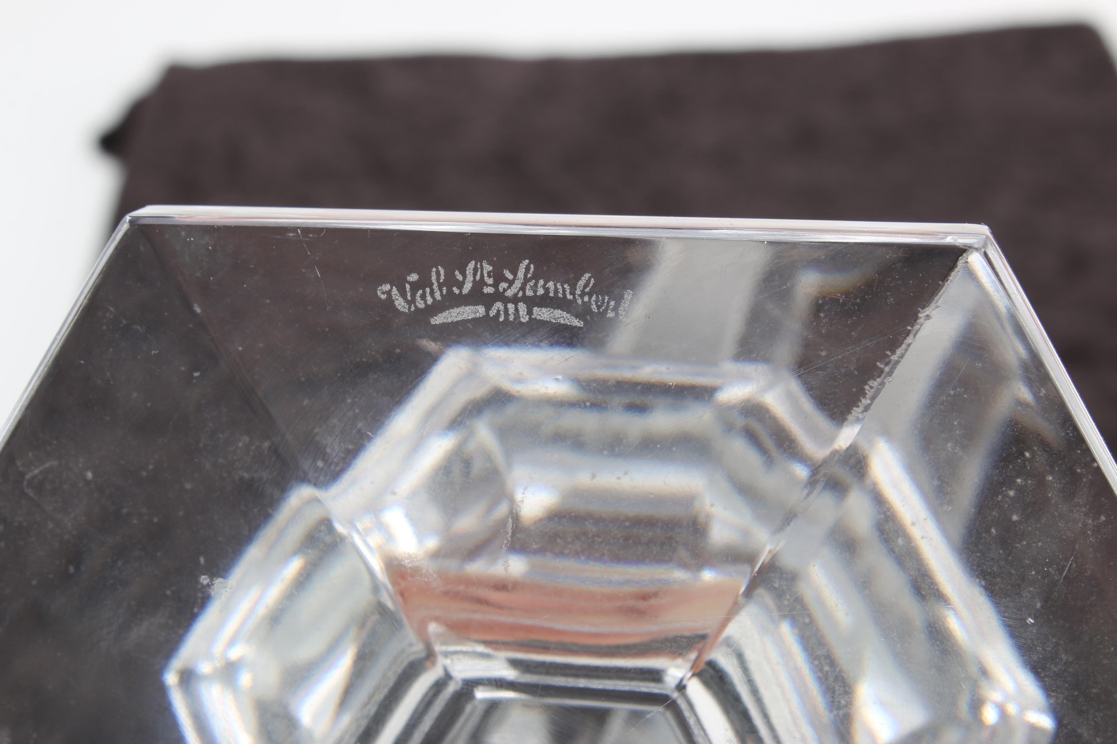 Val St. Lambert Clear Crystal Candlesticks