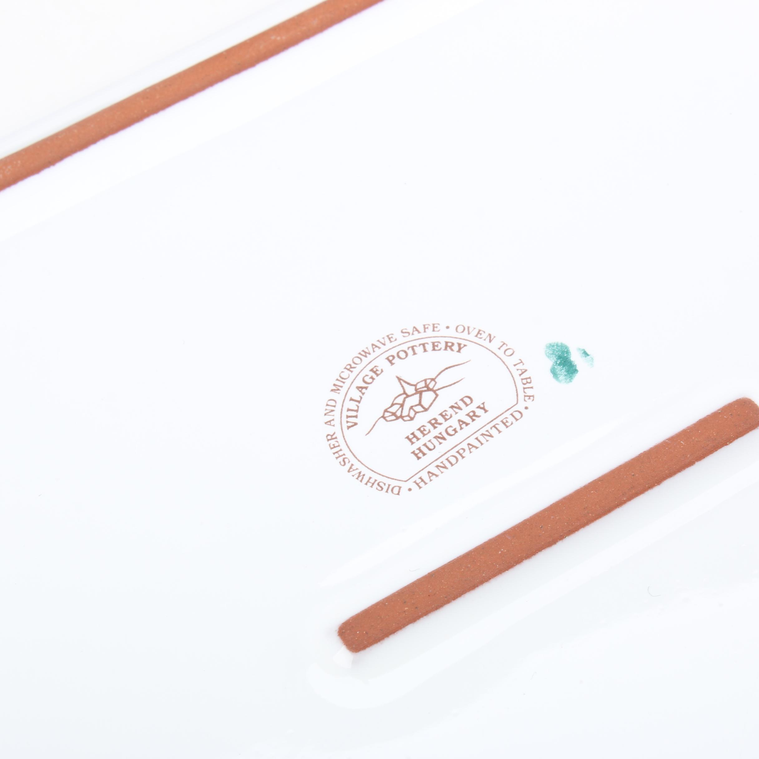 Hand-Painted Village Pottery Serving Platters