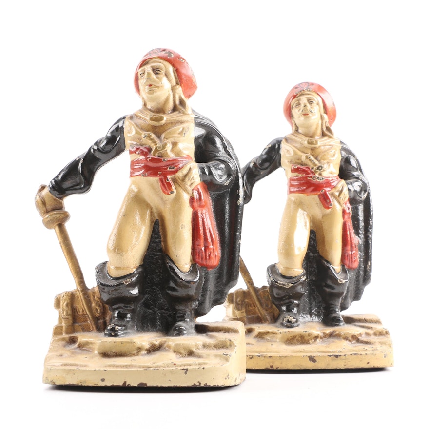 Vintage Cast Iron Pirate Bookends