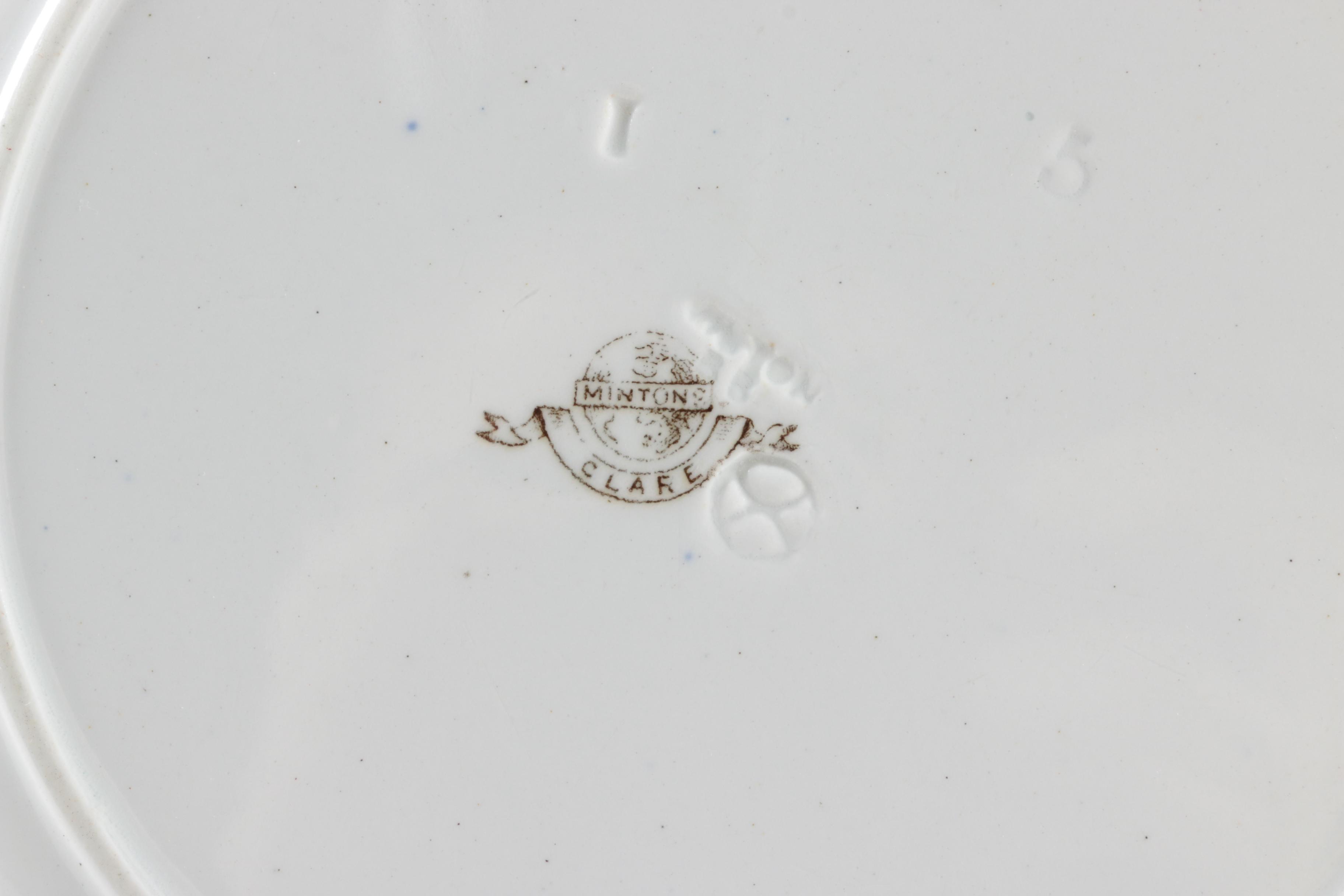 Antique Minton "Clare" Plate and Other Tableware
