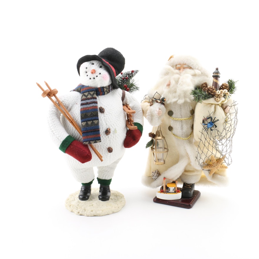 Snowman and Santa Claus Figurines featuring Chesapeake Bay Christmas Co.