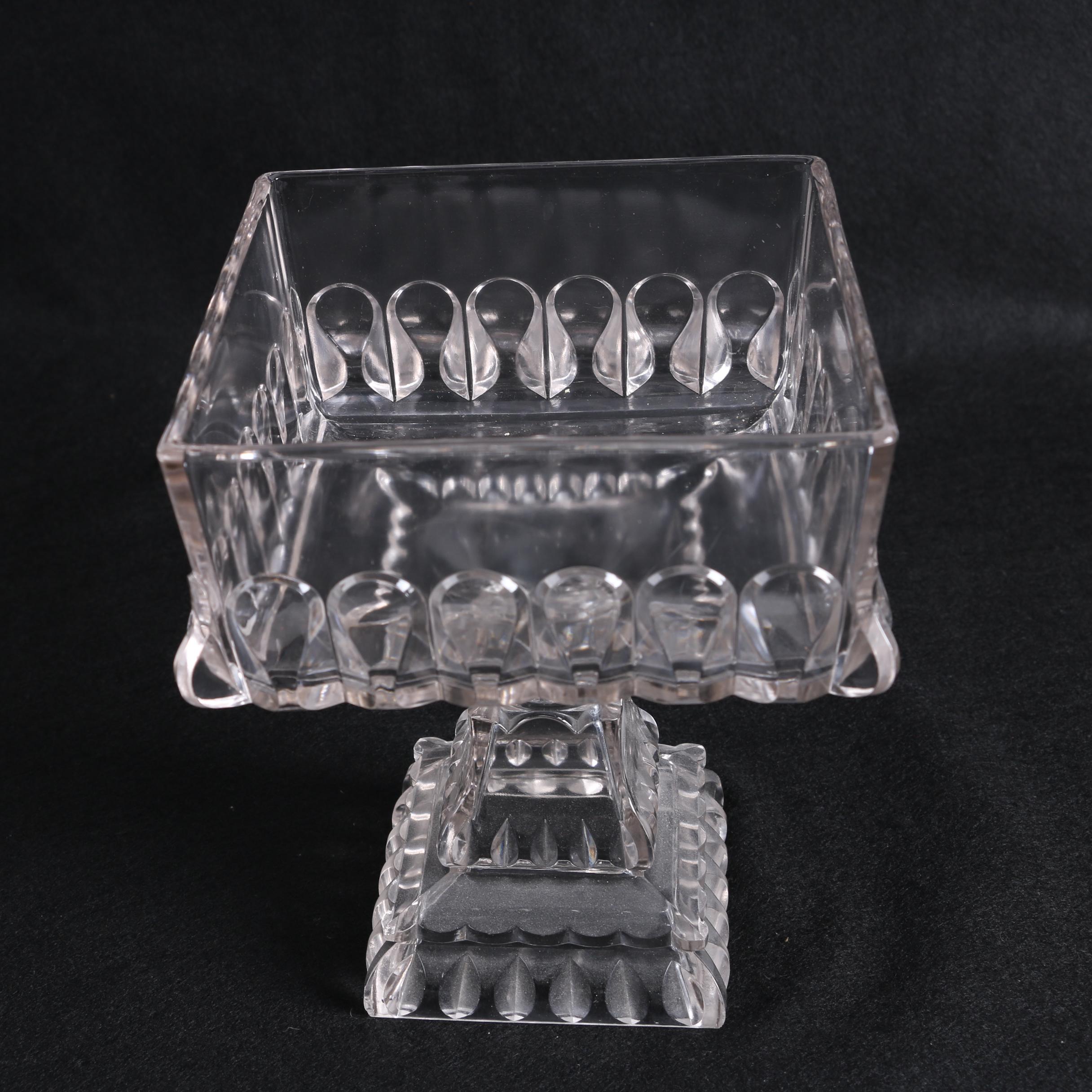 Adams & Co. "Crystal Wedding" Lidded Compote and Lidded Dish, Circa 1919