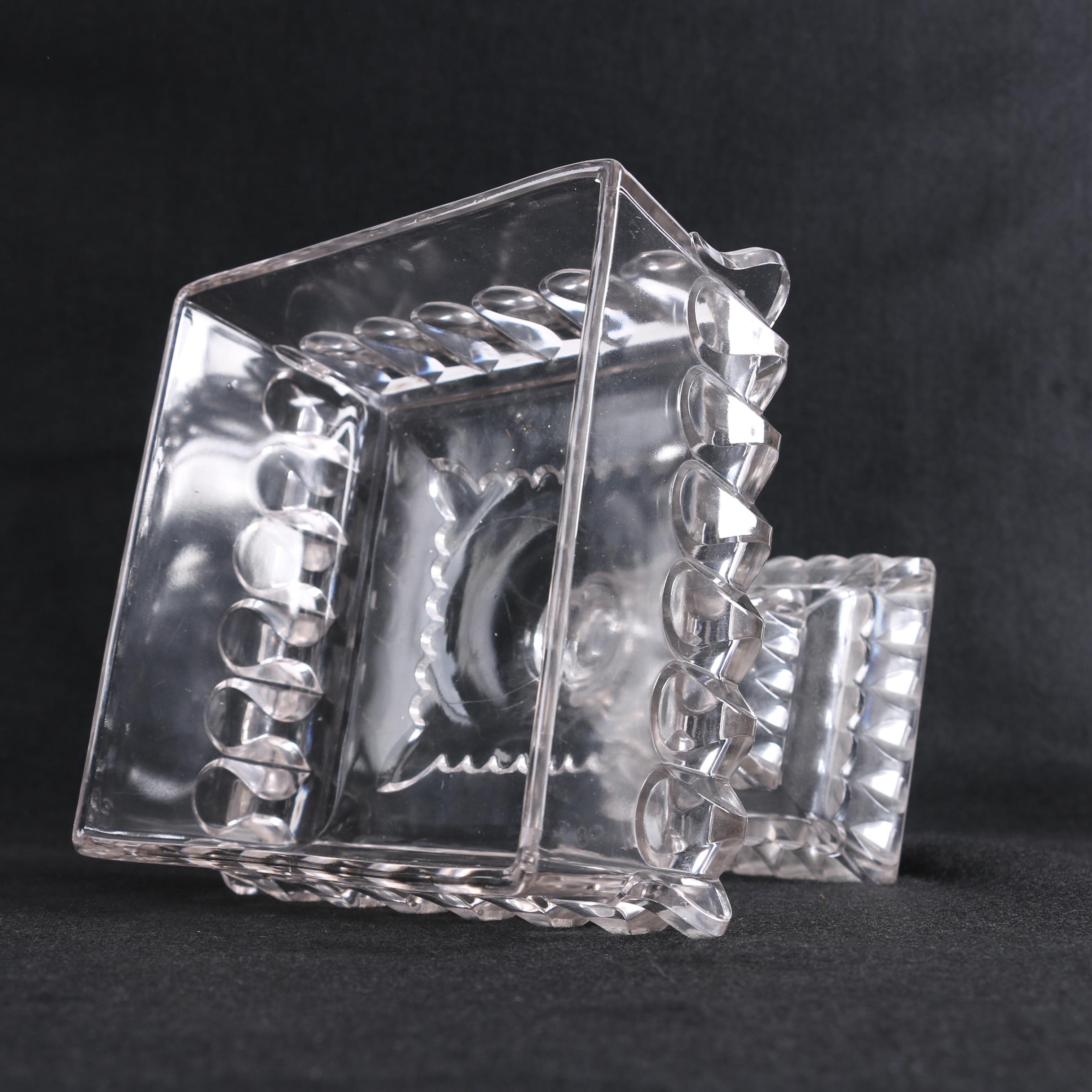 Adams & Co. "Crystal Wedding" Lidded Compote and Lidded Dish, Circa 1919