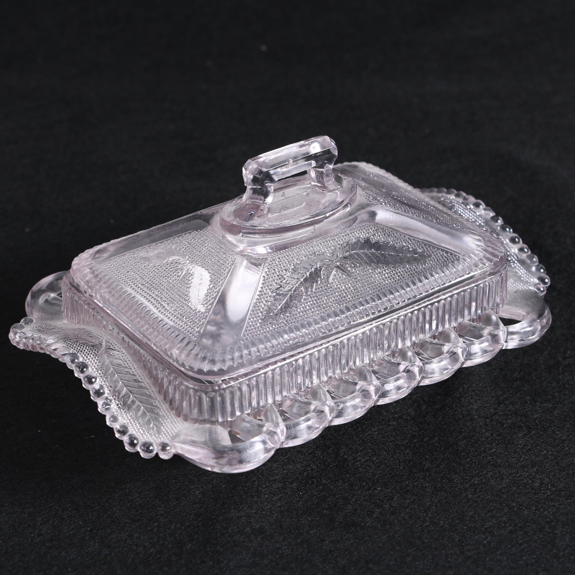 Adams & Co. "Crystal Wedding" Lidded Compote and Lidded Dish, Circa 1919