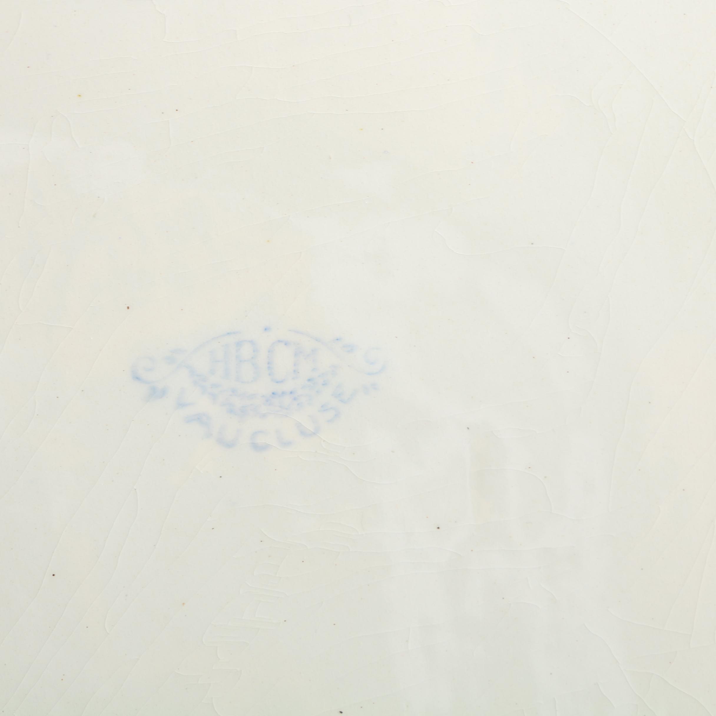 Antique Choisy-le-Roi Hand-Painted Earthenware Plate with French Trivet