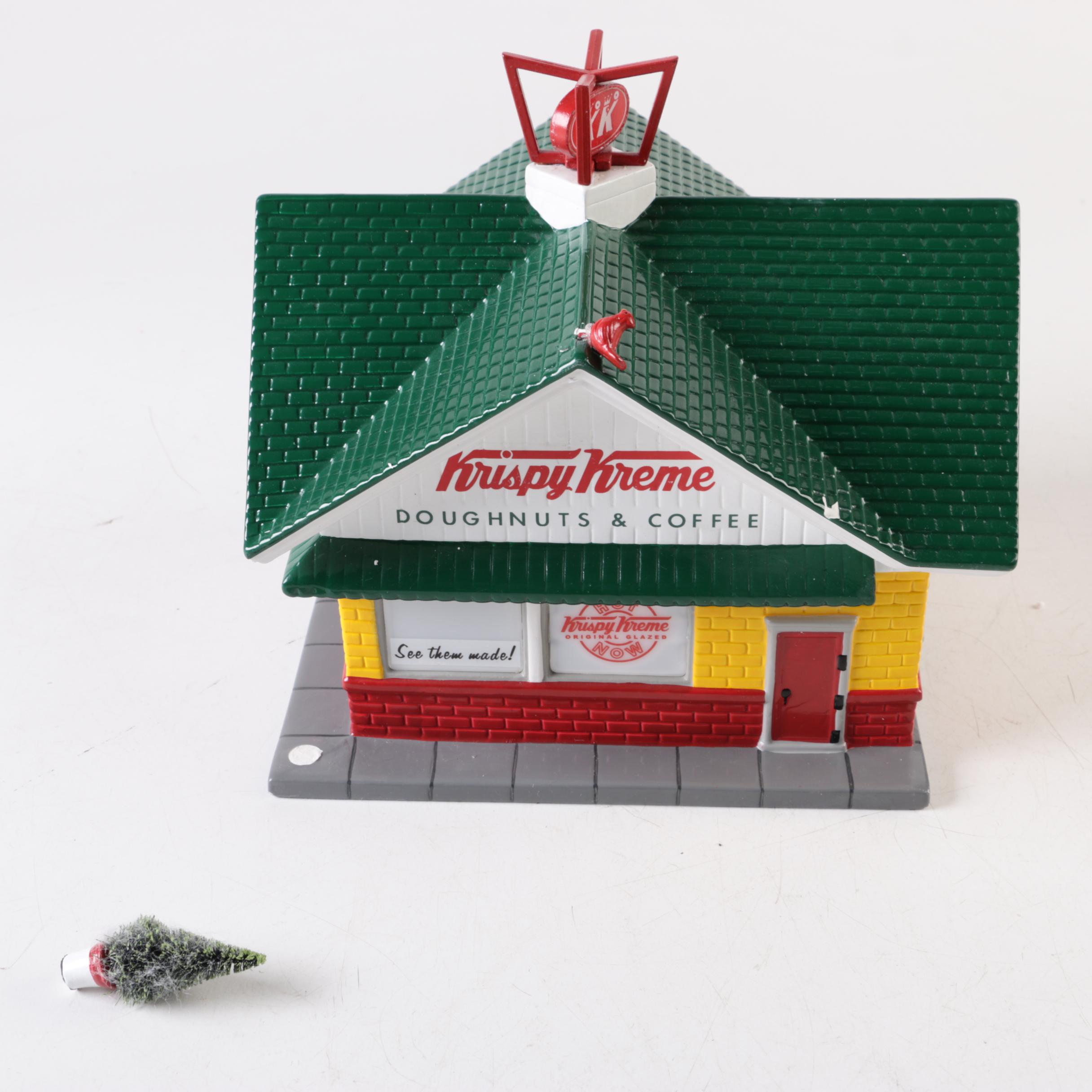 Department 56 Krispy Kreme Miniature Light Up Snow Village Building
