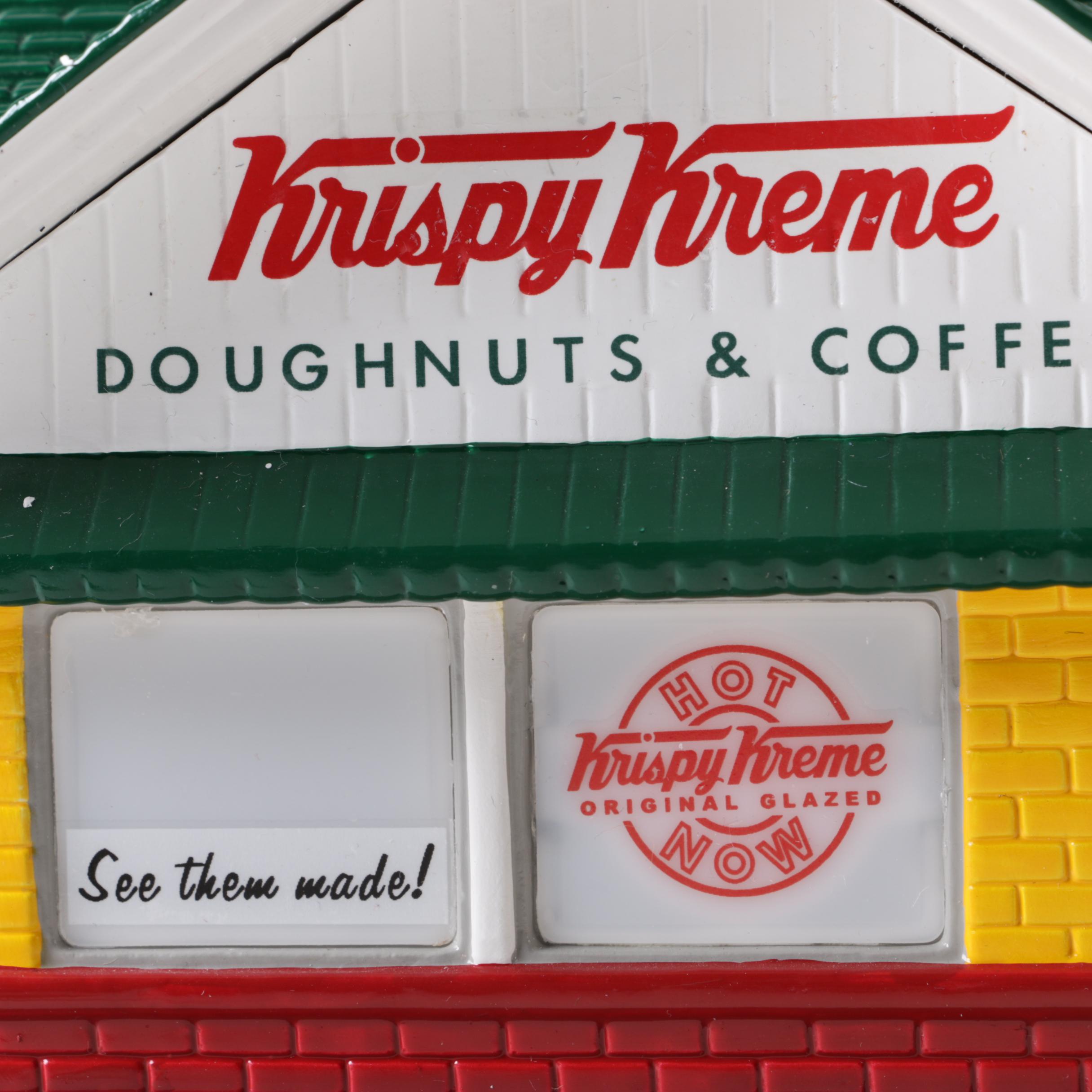 Department 56 Krispy Kreme Miniature Light Up Snow Village Building
