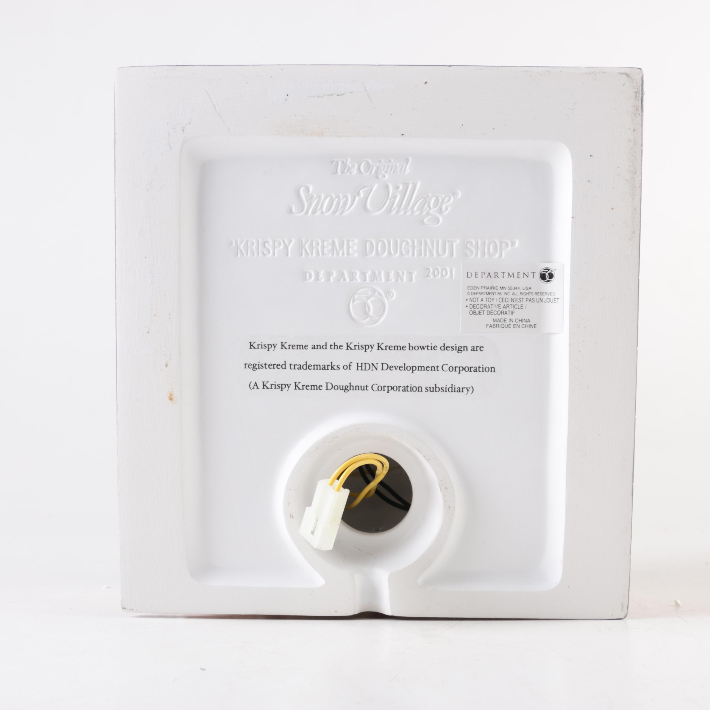 Department 56 Krispy Kreme Miniature Light Up Snow Village Building